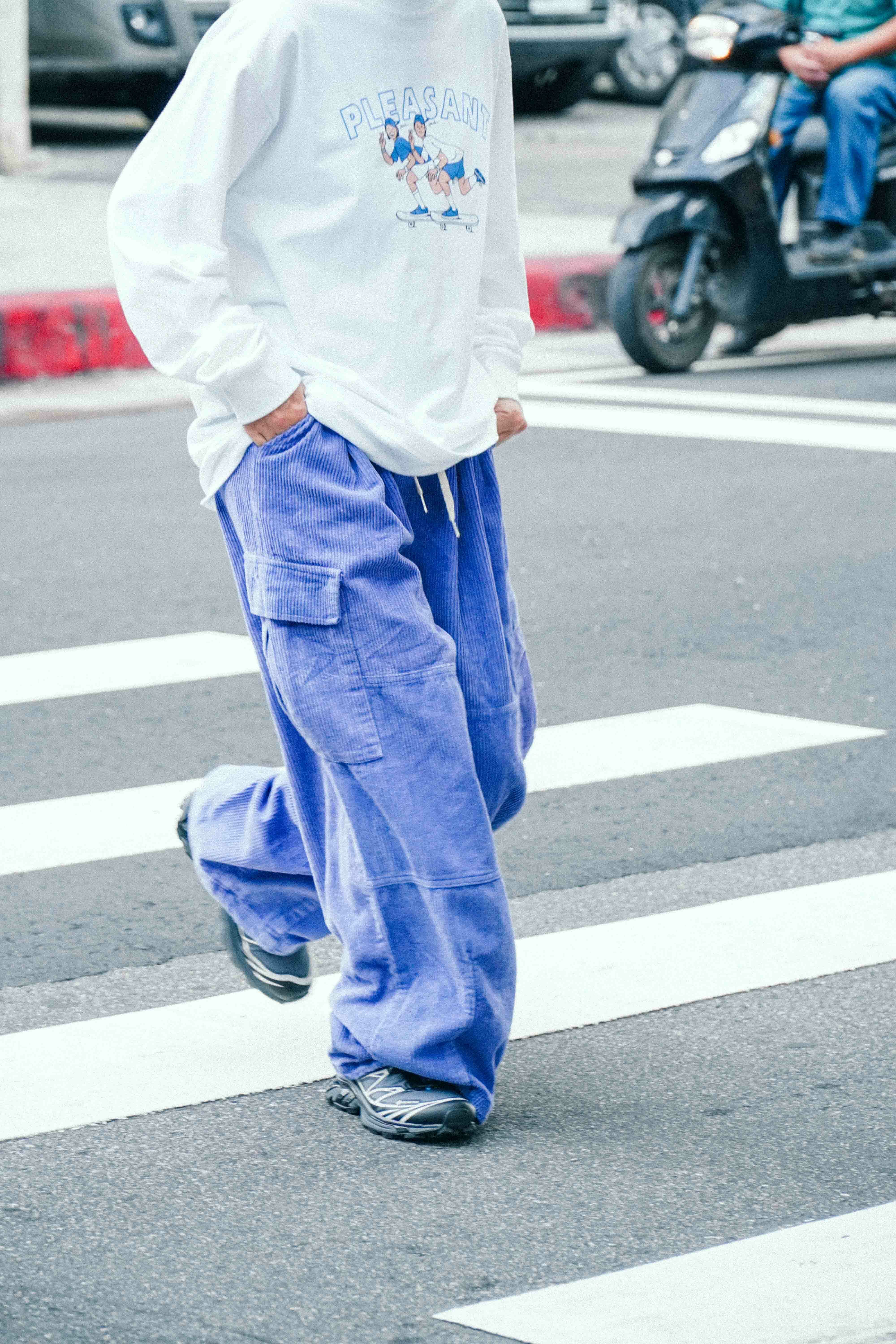 『Always_Good』燈芯絨 超寬 大口袋 工裝褲