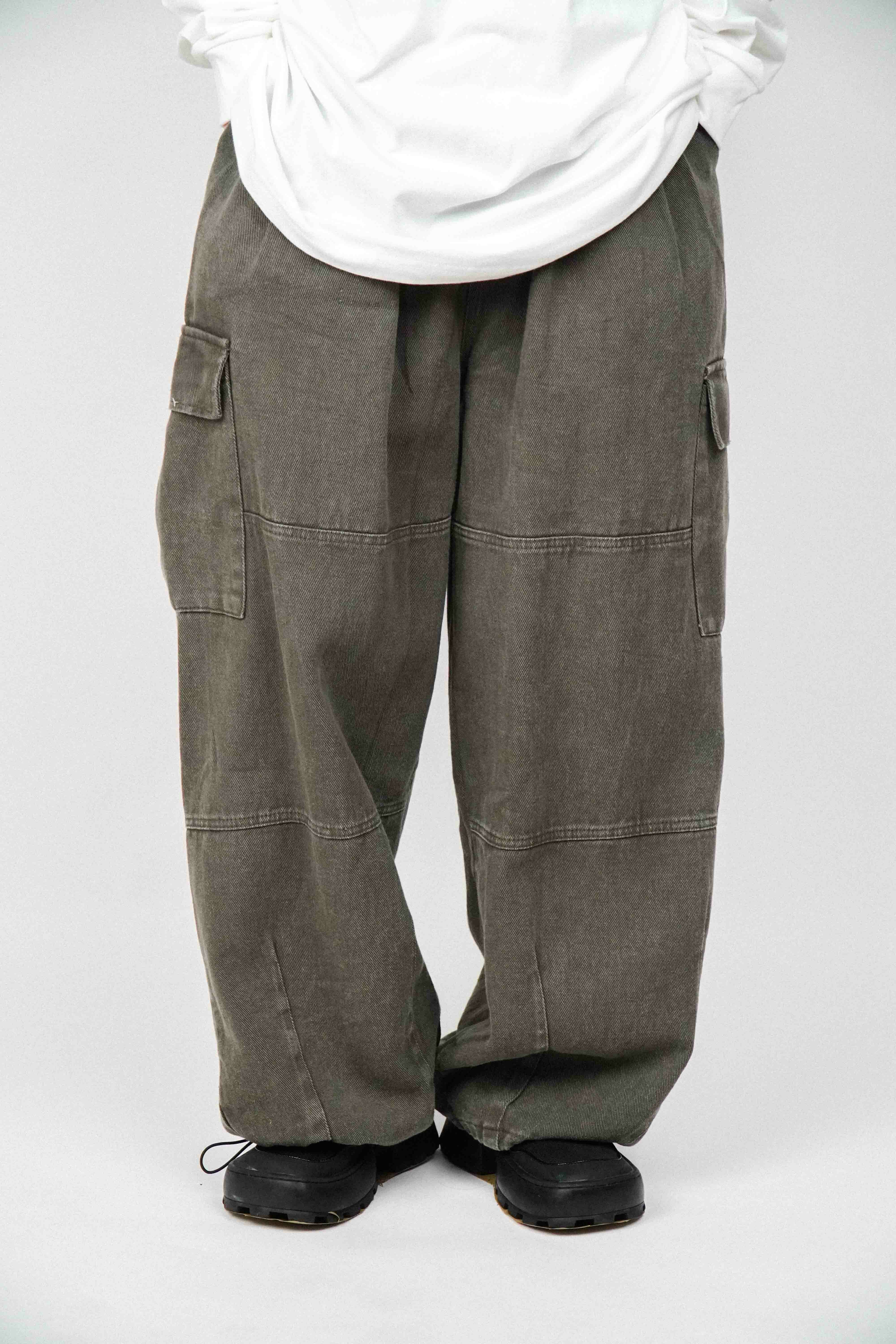 『Always_Good』水洗 大口袋 超寬 工裝褲