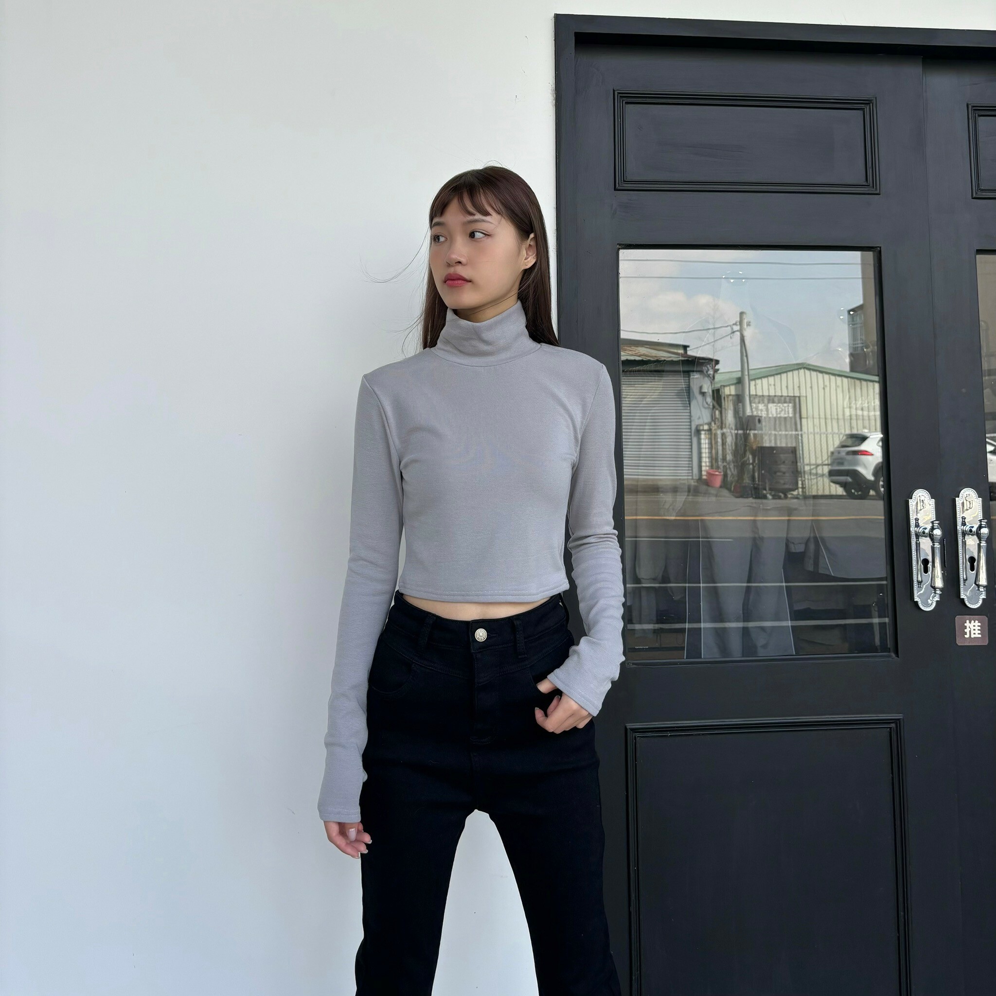 指套設計羊絨加厚高領打底衣