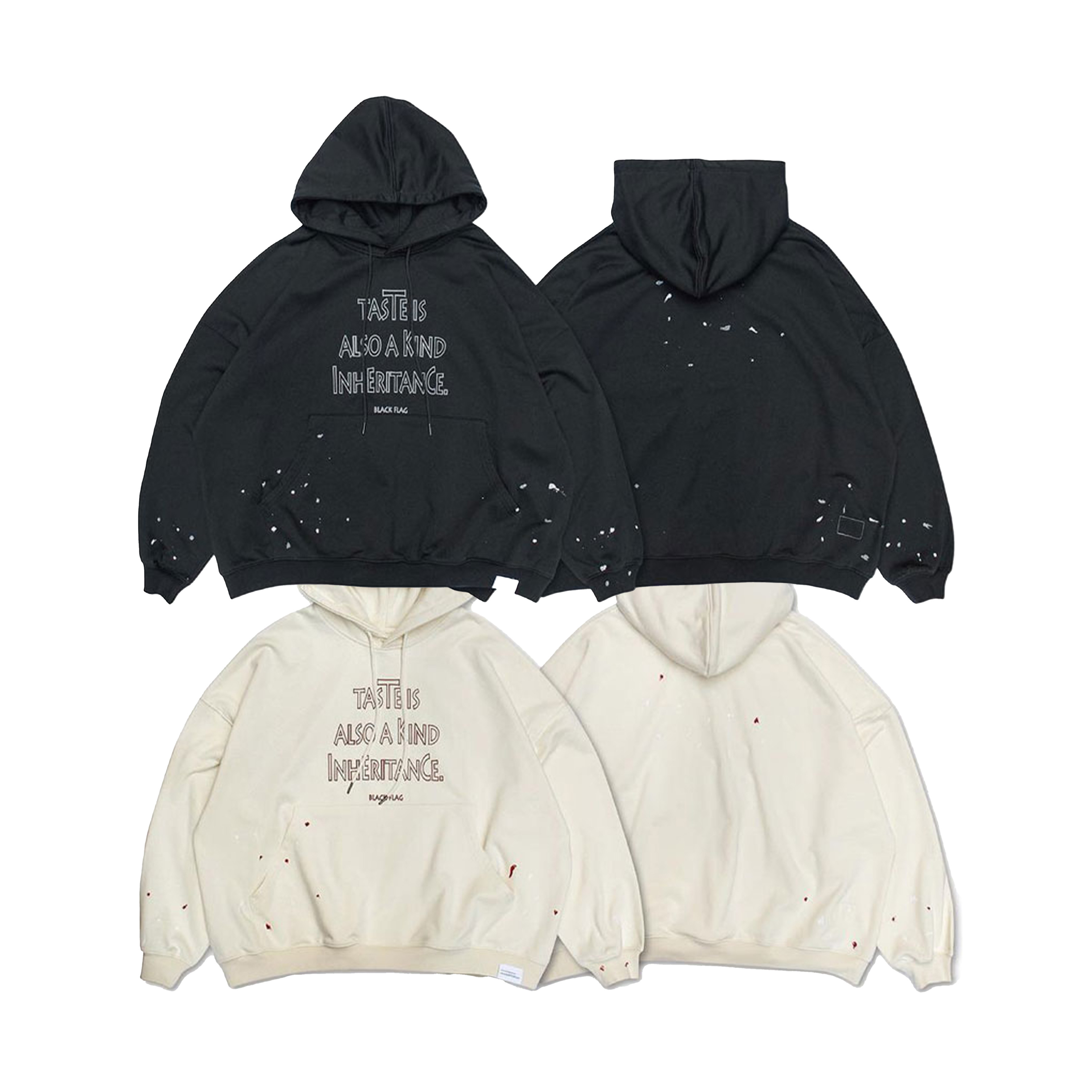 BLACK FLAG SPLATTER PAINT HOODIE 潑漆文字 帽T