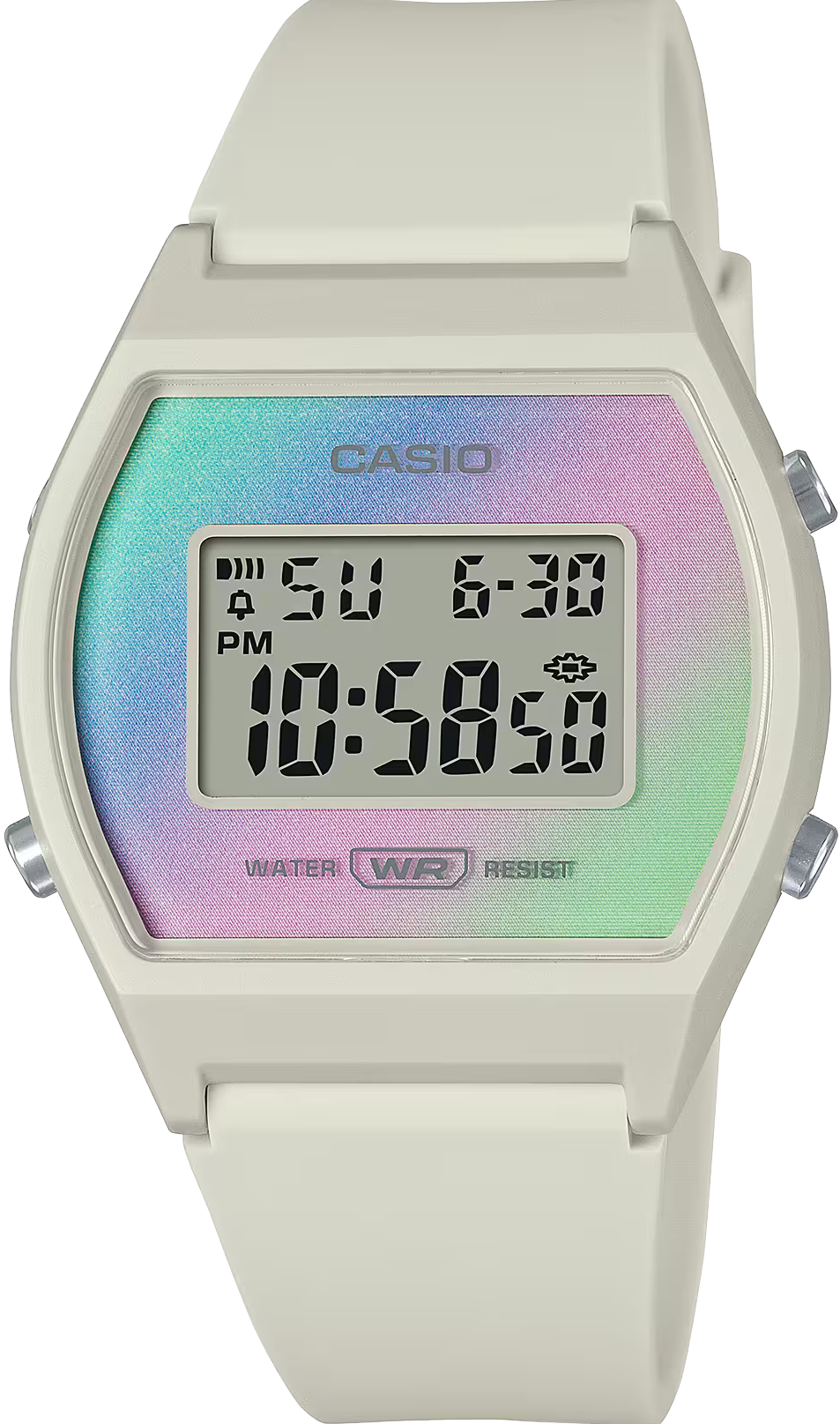 萬年鐘錶 - CASIO  漸層繽紛錶面經典電子錶  LW-205H-8A  錶徑35MM