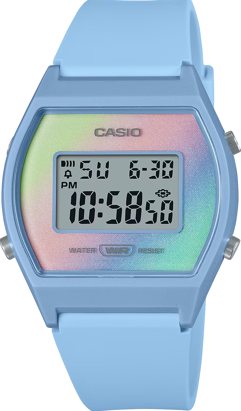 萬年鐘錶 - CASIO  漸層繽紛錶面經典電子錶  LW-205H-2A  錶徑35MM