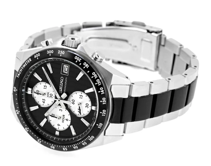 萬年鐘錶 - SEIKO   CS 系列 經典三眼計時男錶 SBTR043J  / 8T67-00Y0D 錶徑41MM