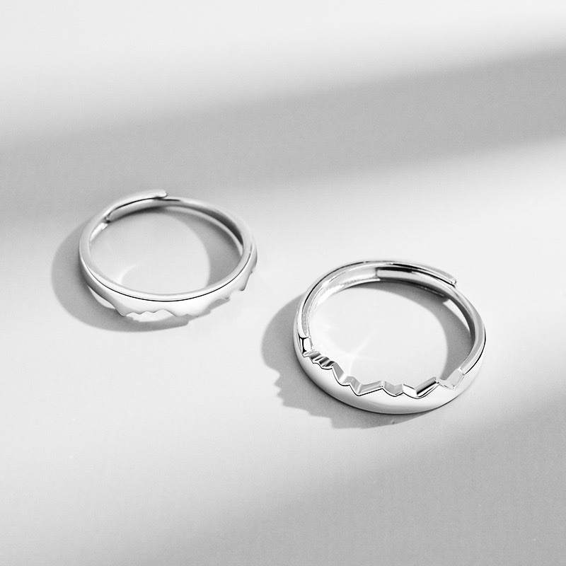 「朝朝暮暮 」情侶戒指💍 ｜S925純銀或鍍銀｜活口對戒｜免費刻字✒️｜