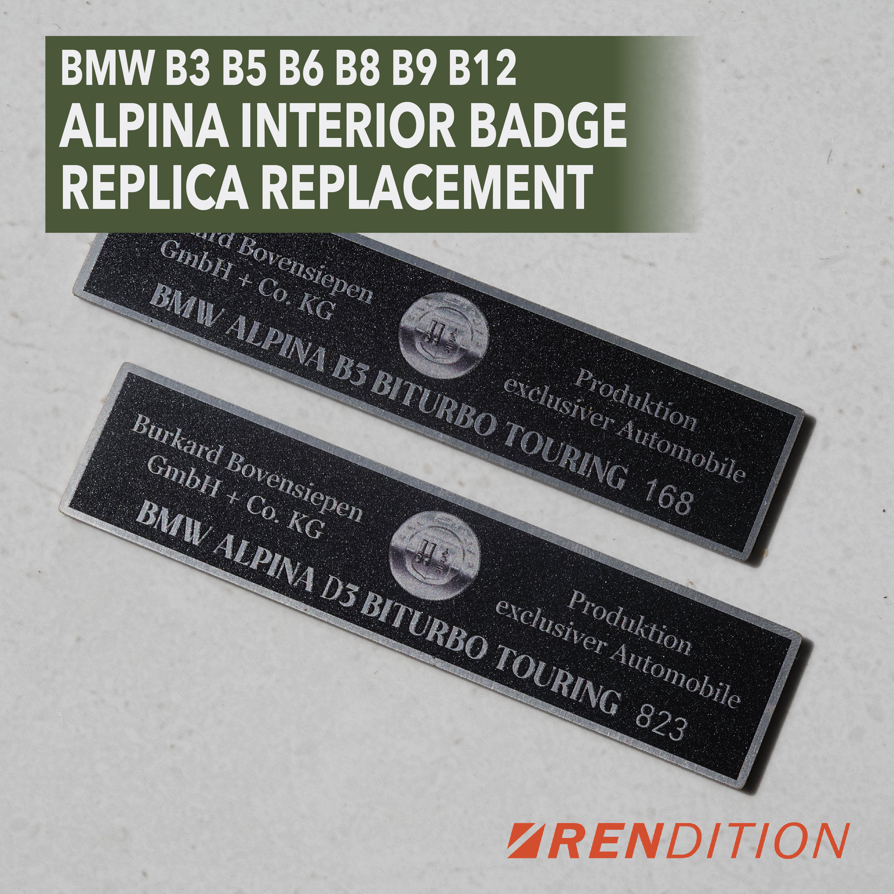 ALPINA B3 INTERIOR BADGE REPLICA REPLACEMENT B5 B6 B8 B9 B12