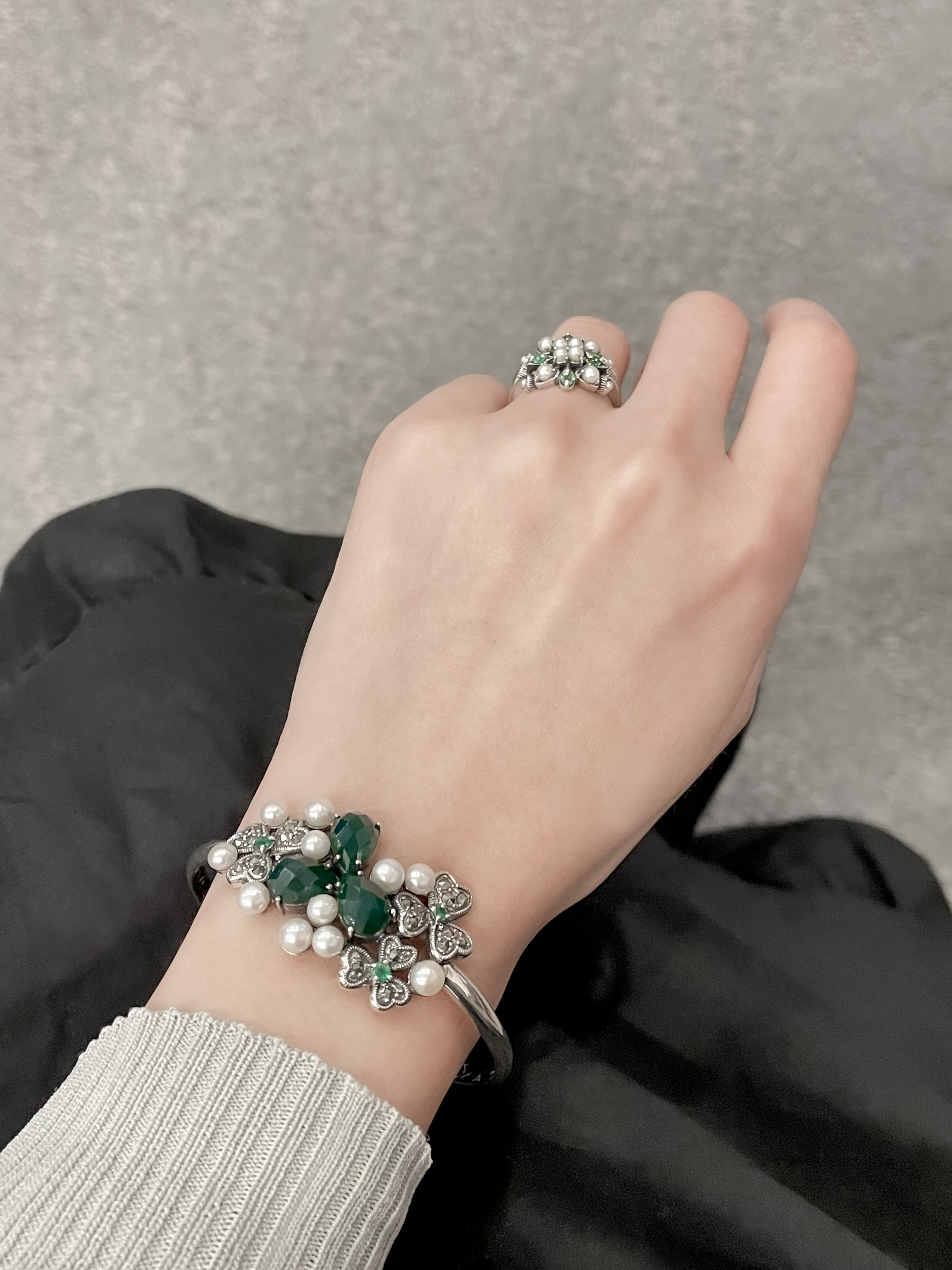 綠玉髓幸運草手環