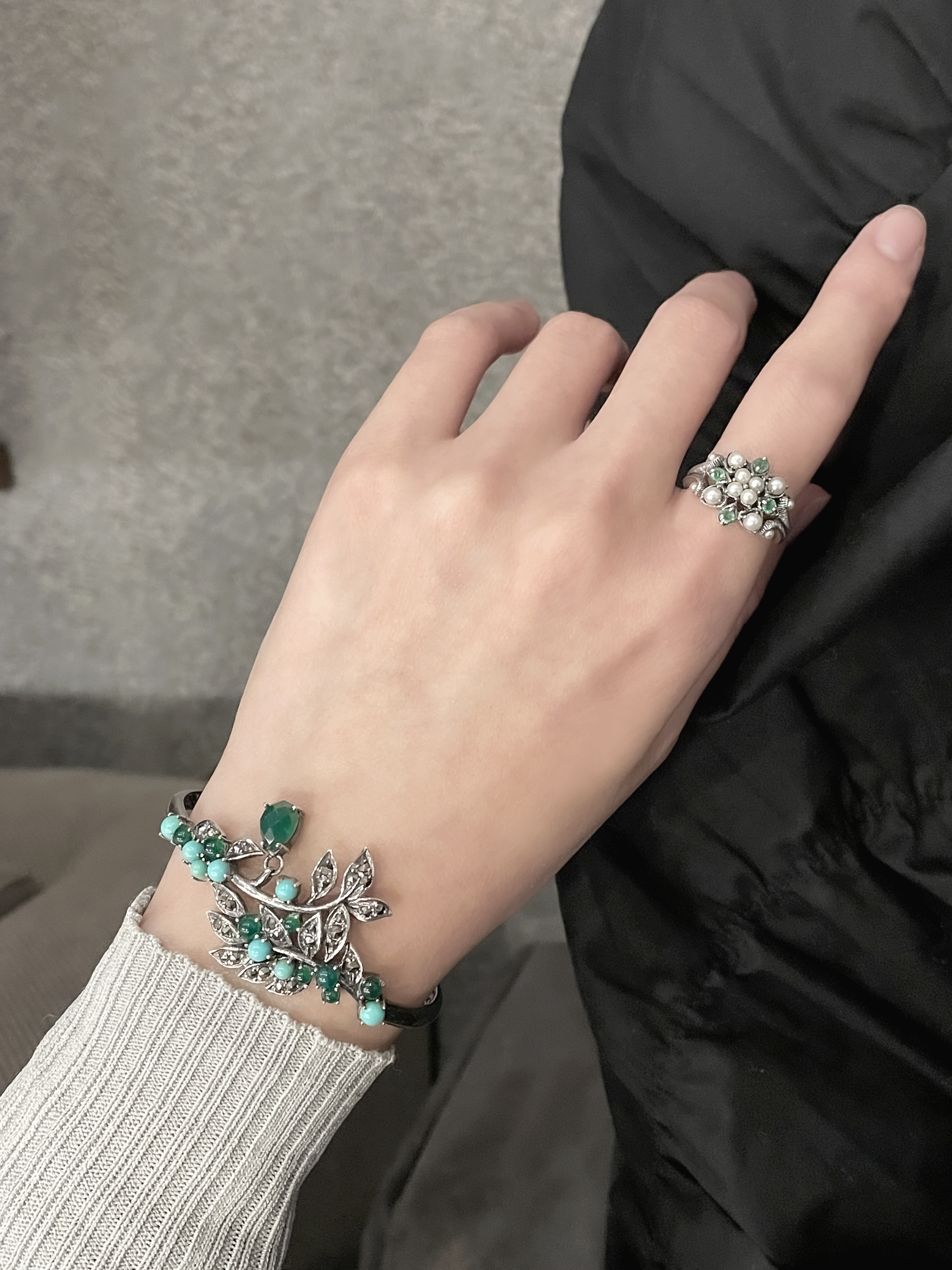 綠玉髓青金石手環