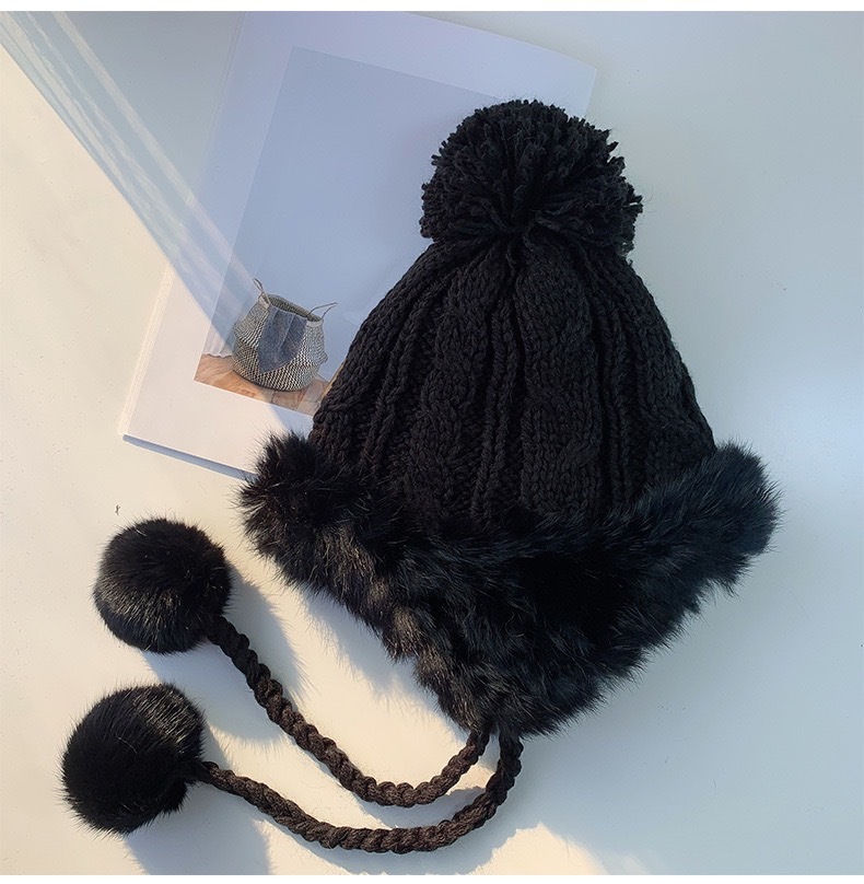 甜美可愛護耳針織毛帽