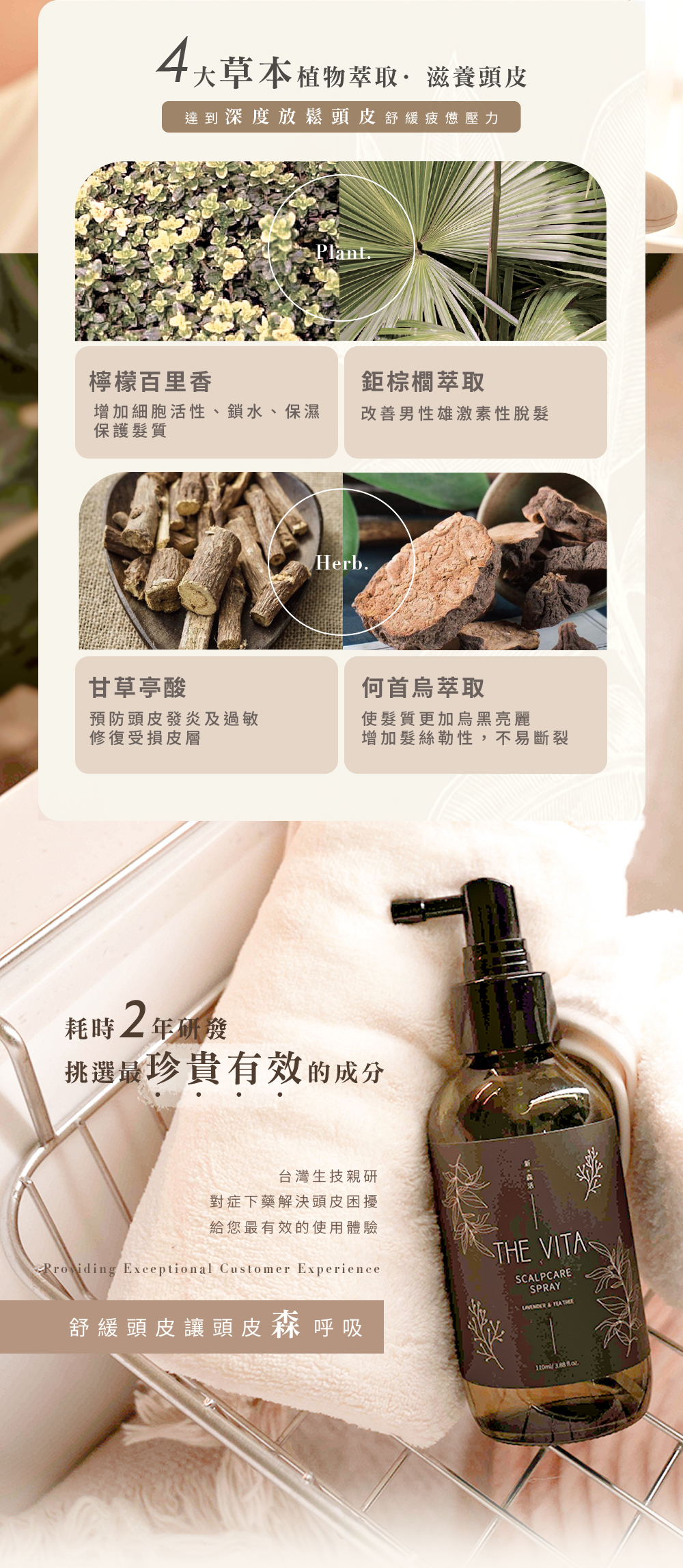 四大天然成份，頭皮水的頂級巨作