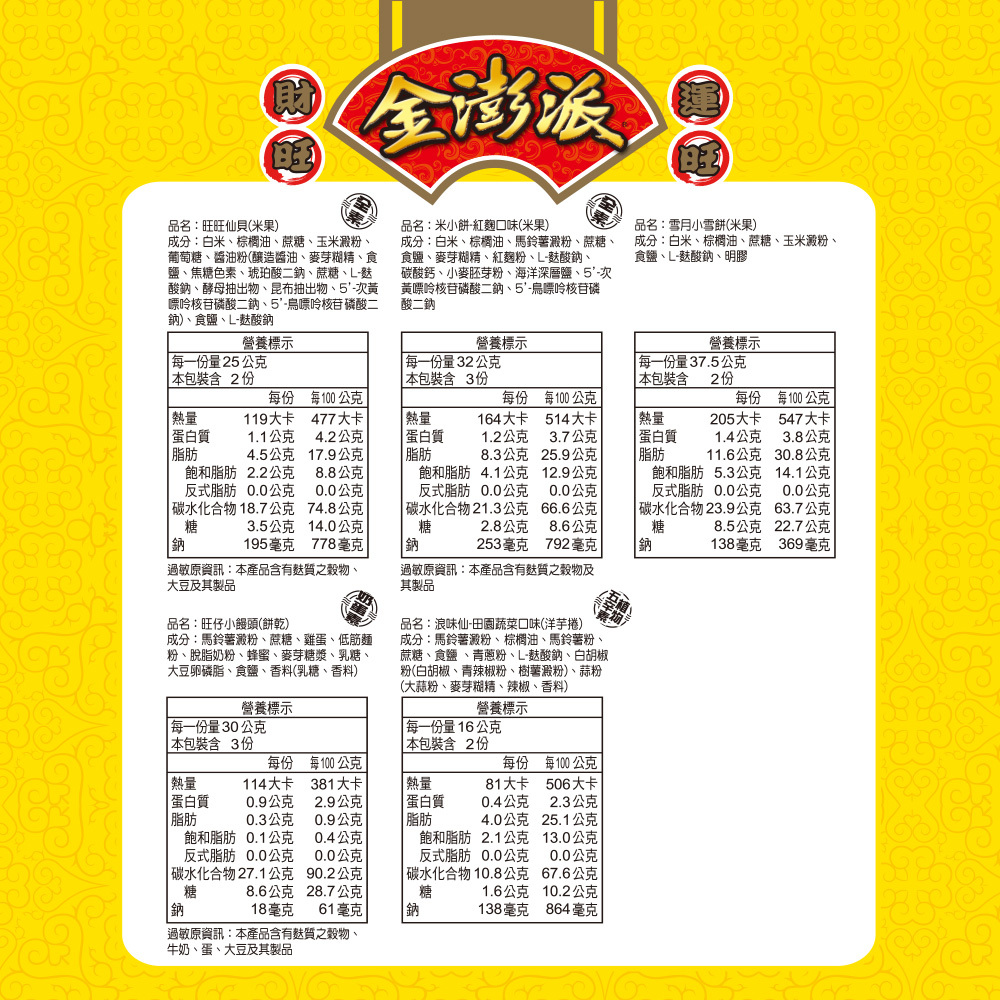 金澎派 綜合米果分享包 343g