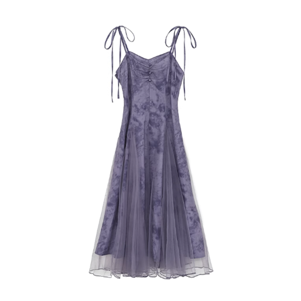 Mesh midi strap dress