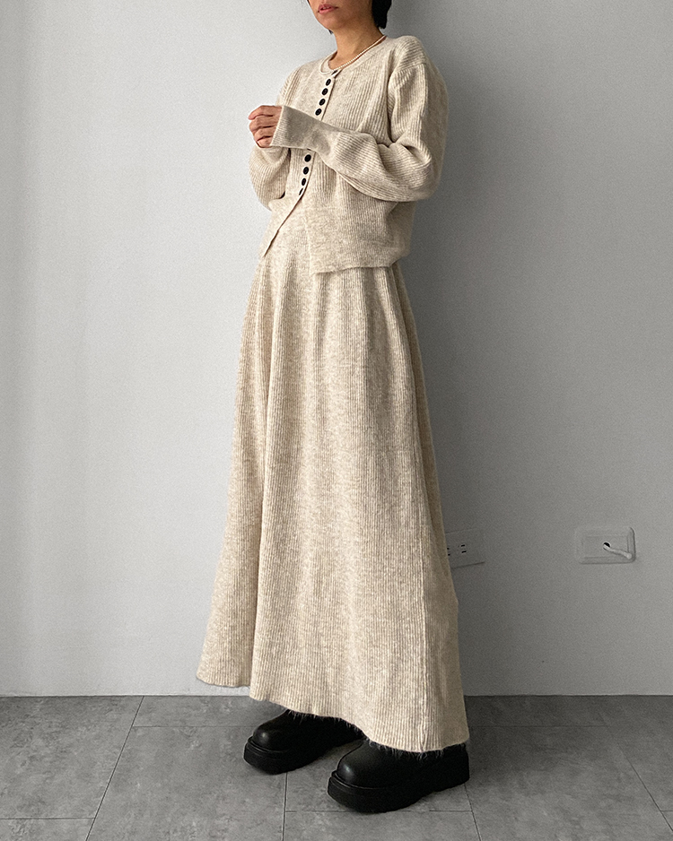 MFD-2446 釦子針織套裝 ᴏᴀᴛ