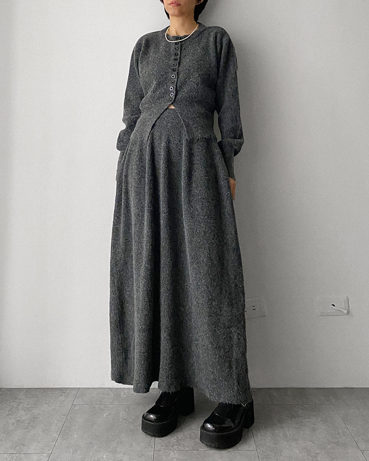 MFD-2446 釦子針織套裝 ɢʀᴇʏ