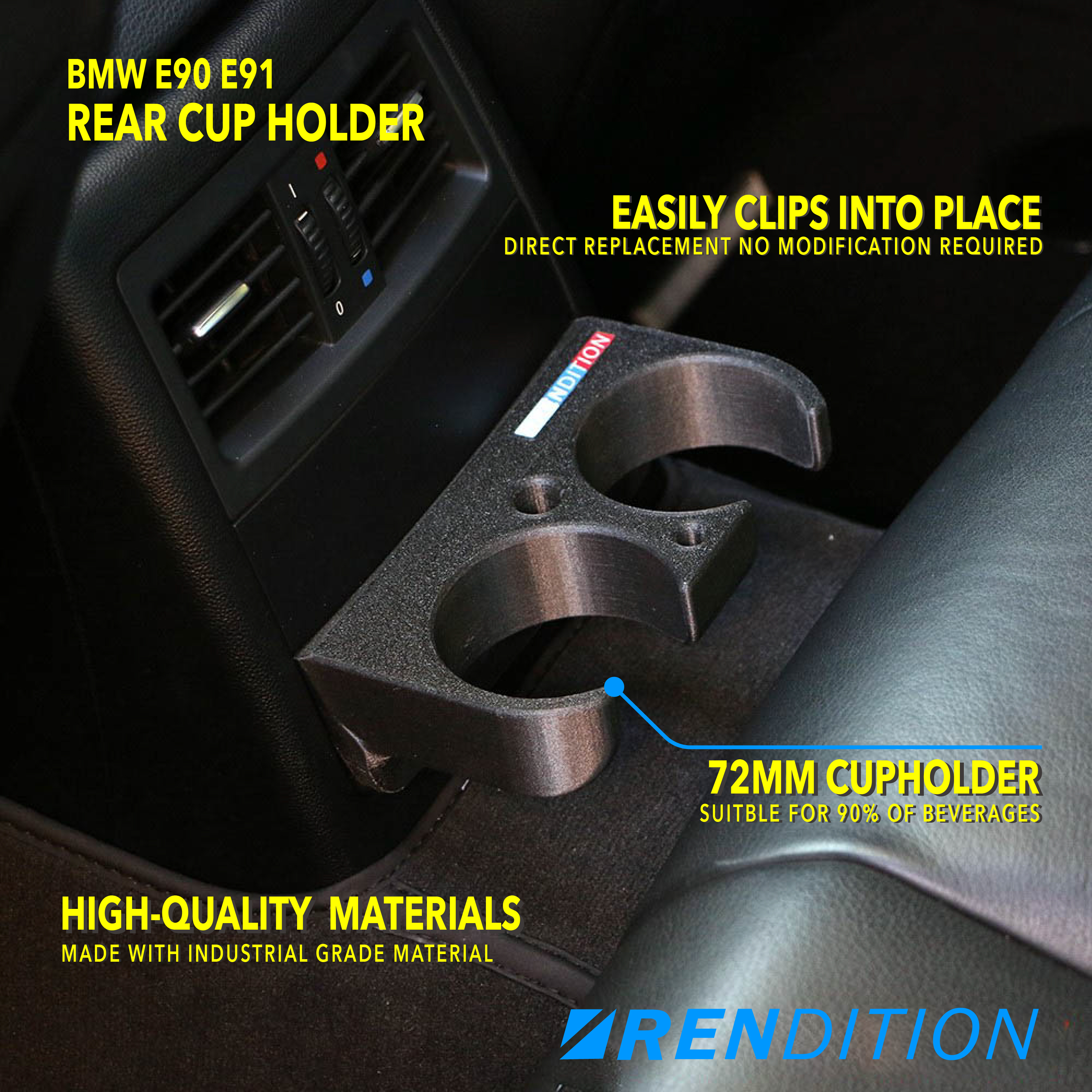 BMW E90 E91 REAR CUP HOLDER