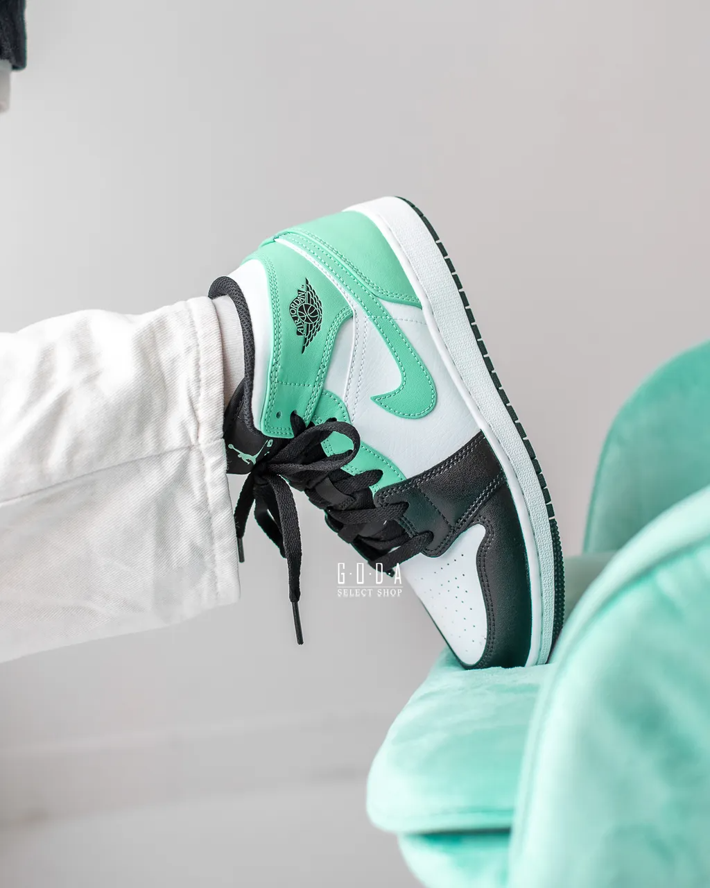 Air Jordan 1 Mid Tiffany GS 湖水綠 一代 女鞋 554725-132