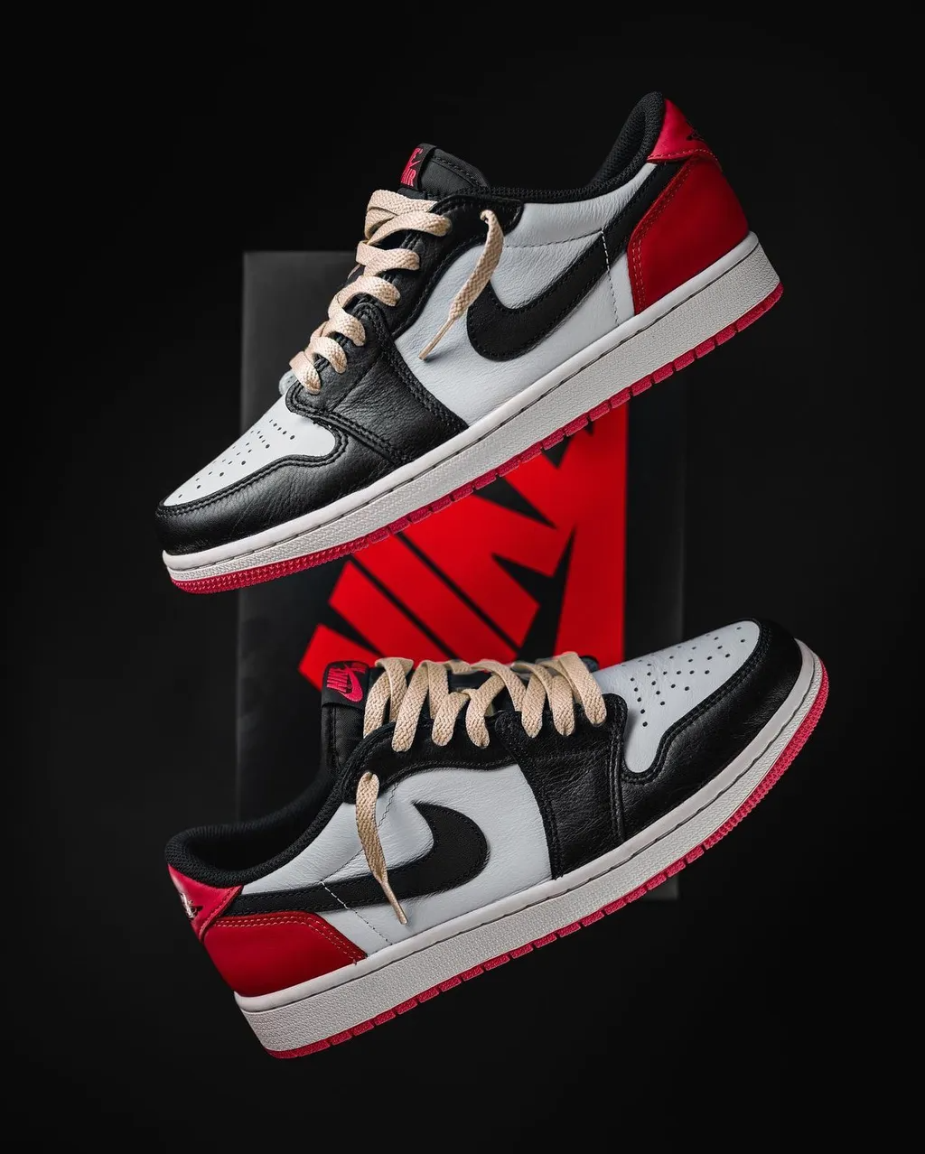 (附贈卡其色鞋帶) Air Jordan 1 Low Og Black Toe 黑紅低筒黑腳趾