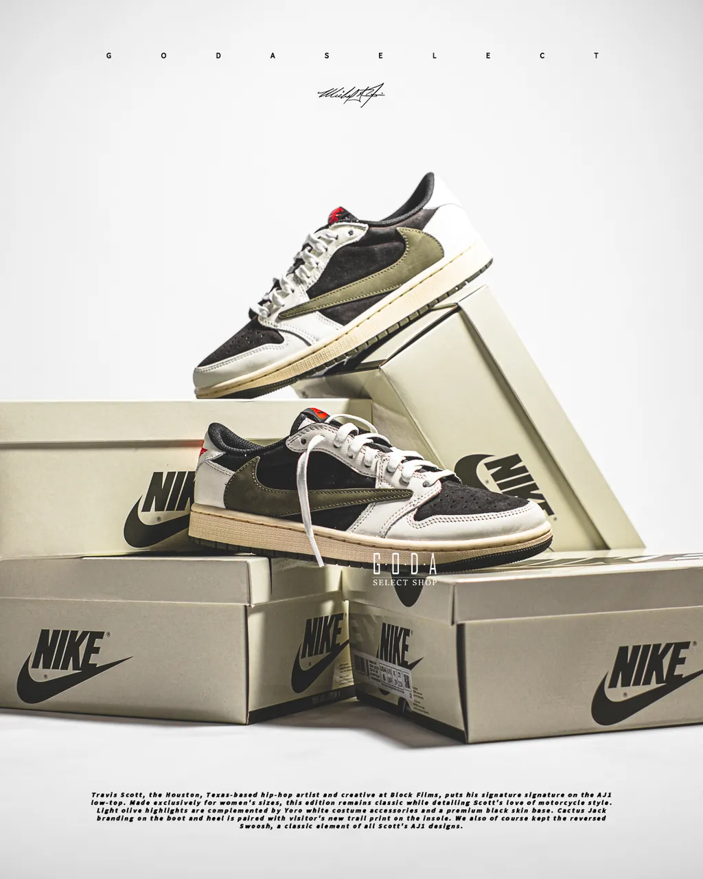 (超限量聯名) Travis Scott X Air Jordan 1 Low W Olive 橄欖綠 倒鉤 女鞋 男女尺寸 DZ4137-106
