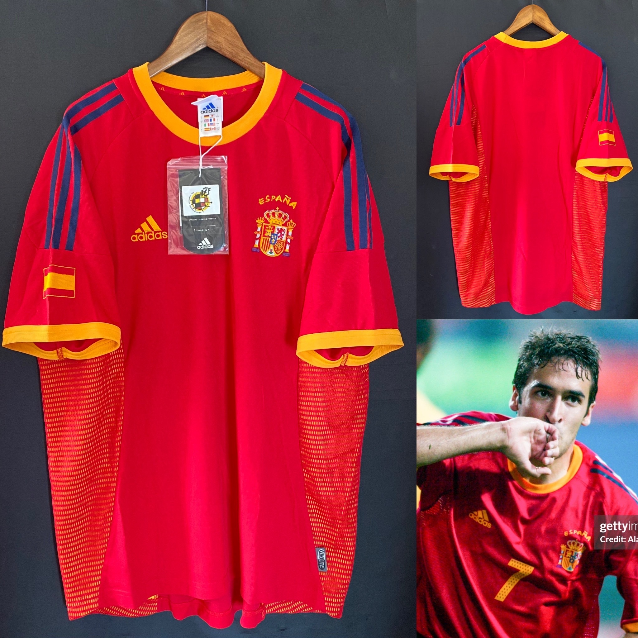 (全新有牌) 西班牙 2002 Adidas 主場球衣