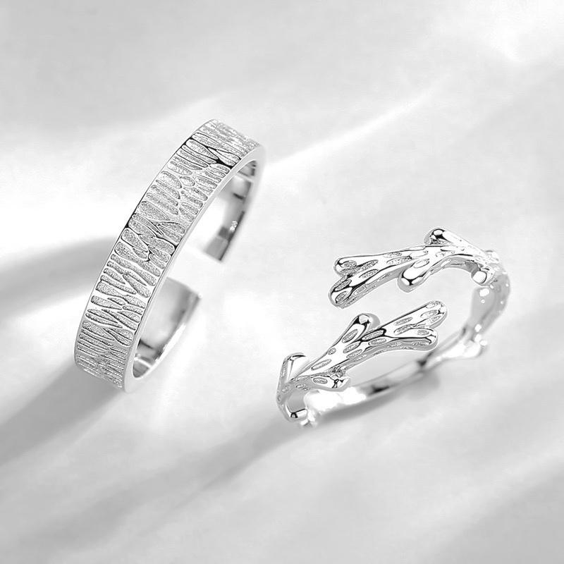 「山有木兮有之 」情侶戒指💍 ｜S925純銀或鍍銀｜活口對戒｜免費刻字✒️｜