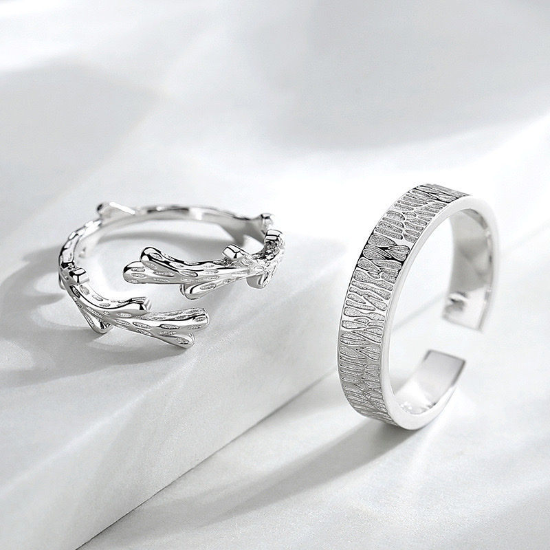 「山有木兮有之 」情侶戒指💍 ｜S925純銀或鍍銀｜活口對戒｜免費刻字✒️｜