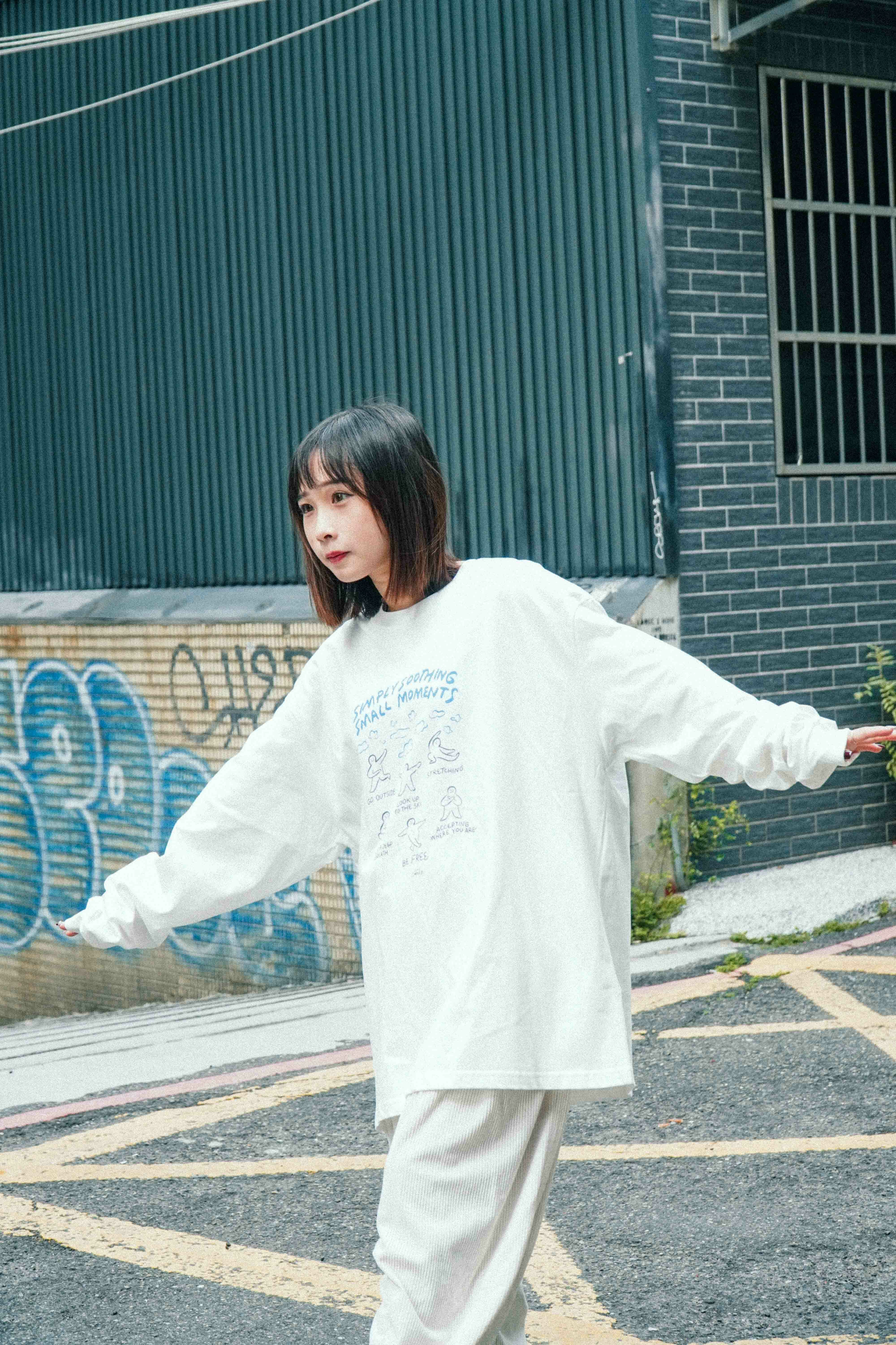 『Always_Good』治癒小人 印花 薄長袖