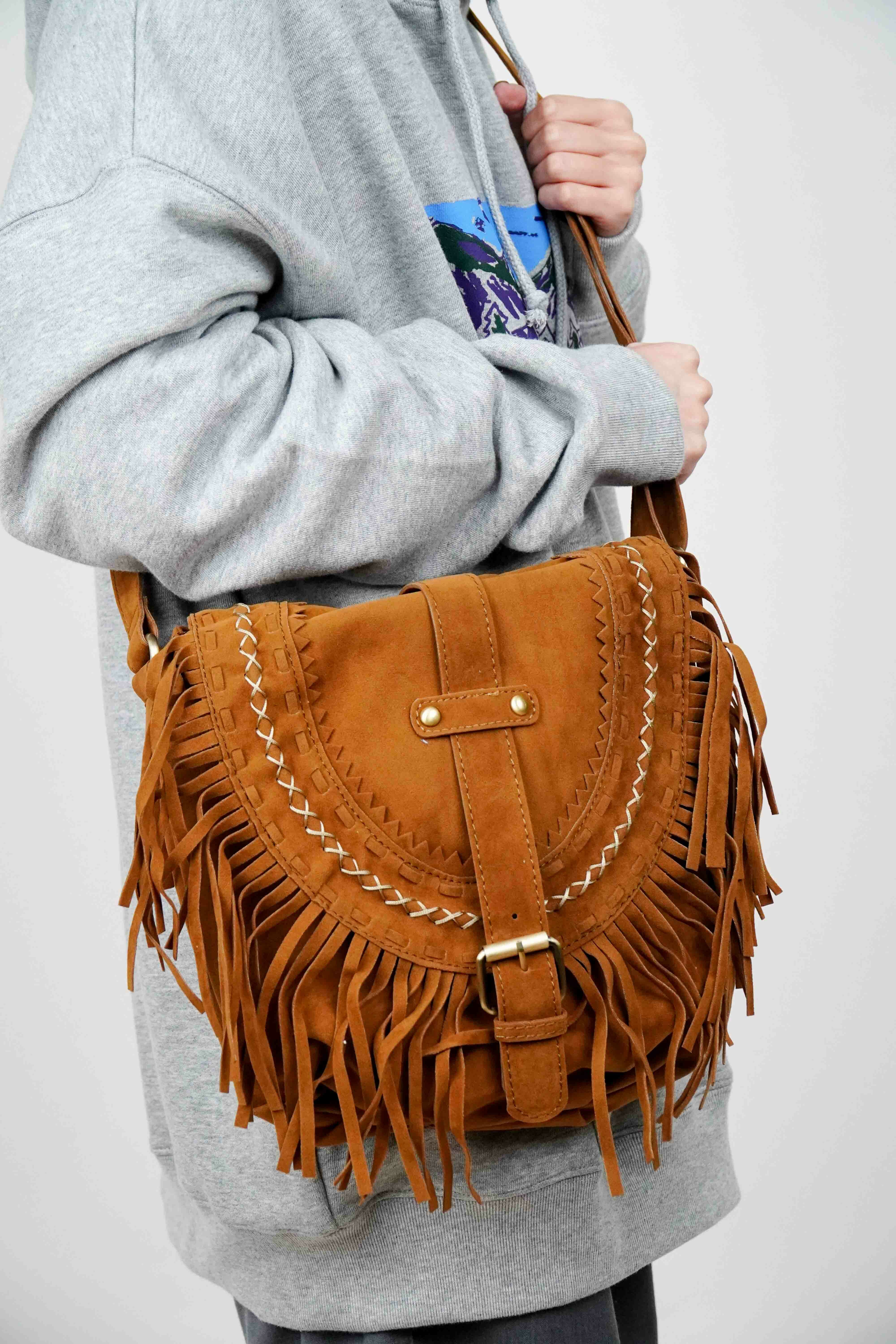 『Always_Good』皮革 流蘇 側背包