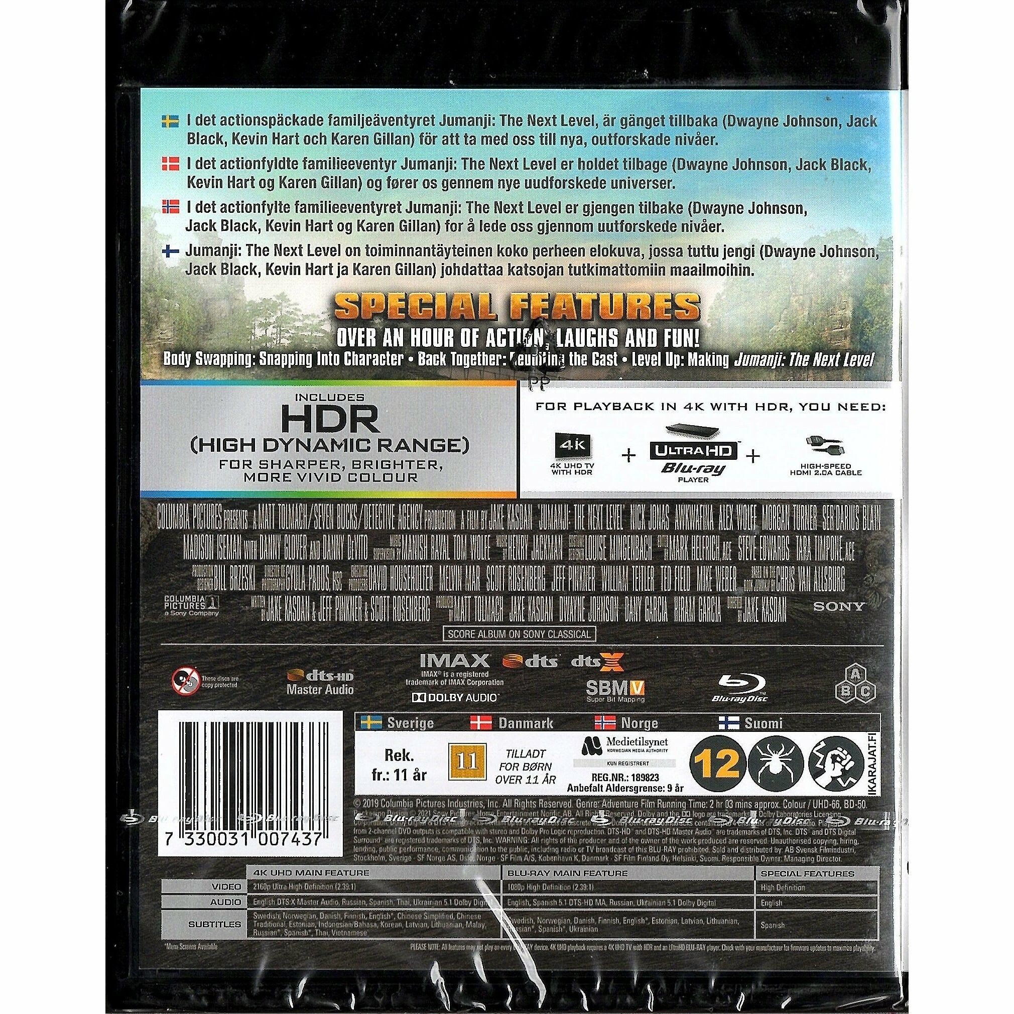 Jumanji: The Next Level《逃出魔幻紀：霸氣升呢》(2019) (4K Ultra HD + Blu-ray) (北歐版)