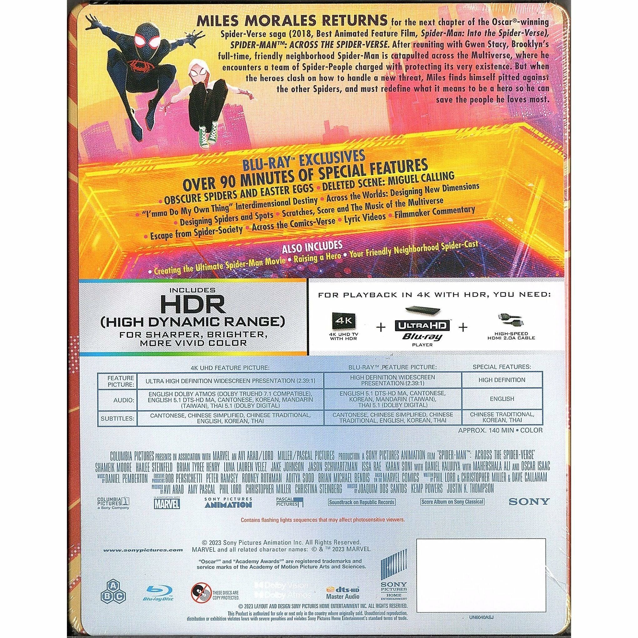 Spider-Man: Across the Spider-Verse (2023) (4K Ultra HD + Blu-ray) (Steelbook)