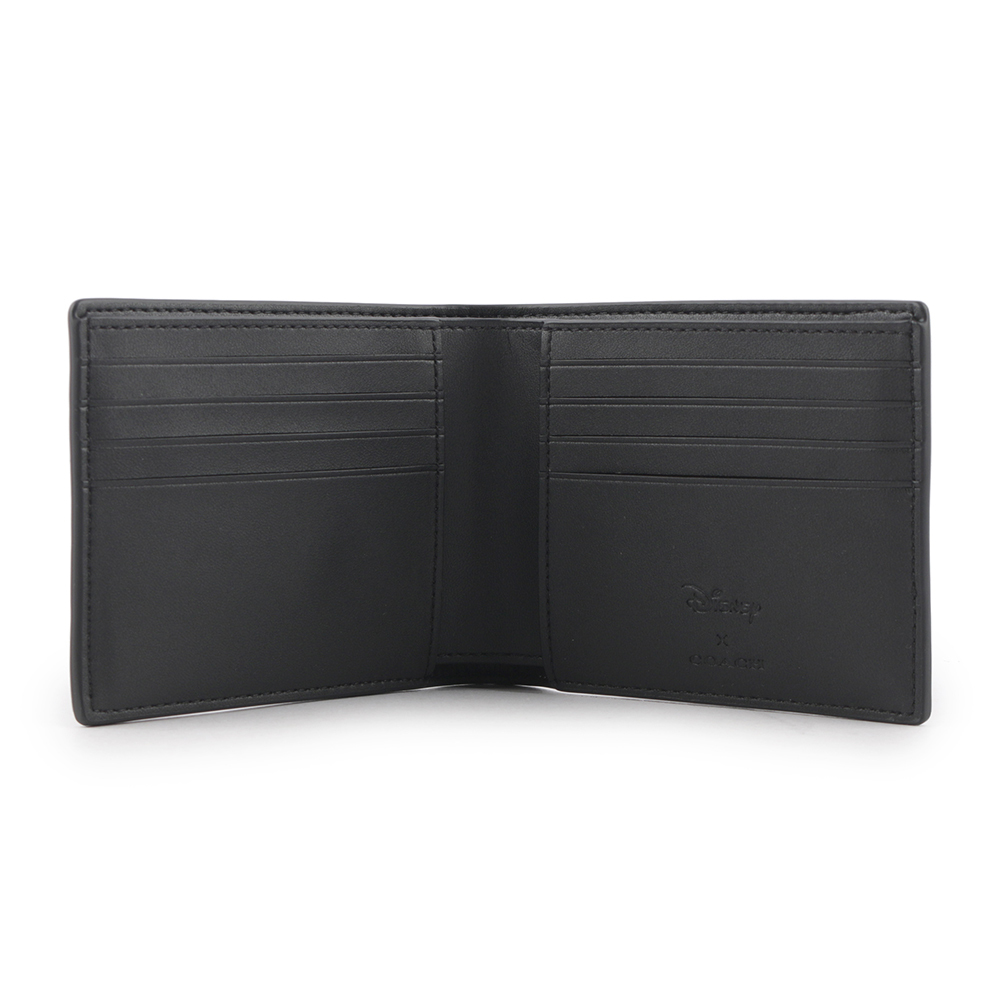 【COACH 】Disney X Coach 米奇唐老鴨假期圖案附證件夾對開短夾(黑色) CM181 QBM2