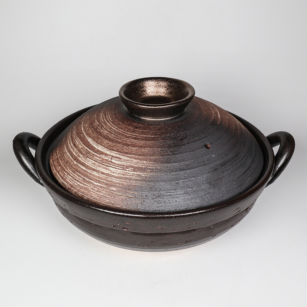 【萬古燒】備前金彩 8號 丸土鍋