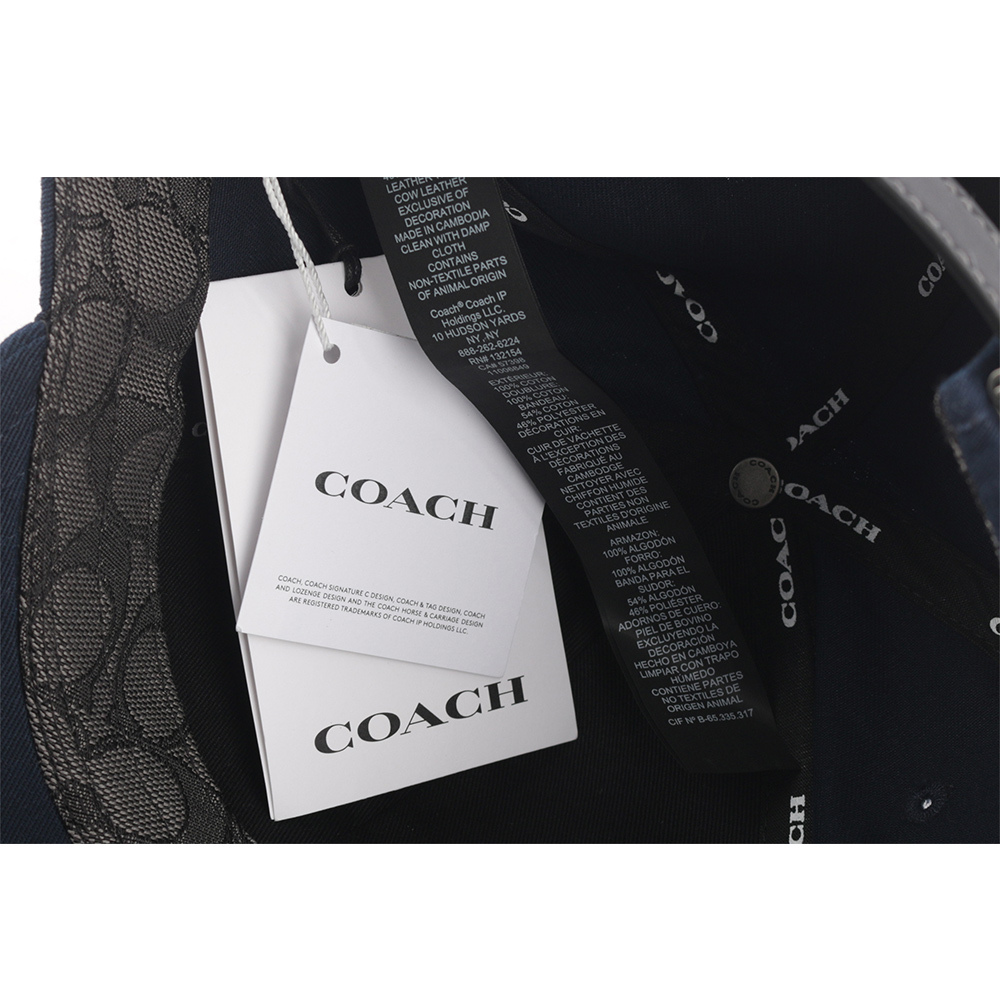 【COACH】刺繡標誌棉質棒球帽(海軍藍) CH409 NAV