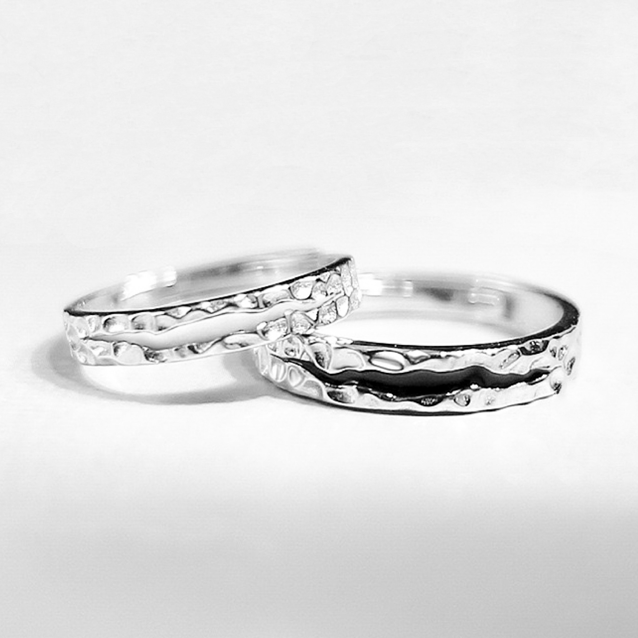 「愛情的深淵」情侶戒指💍 ｜S925純銀｜活口對戒｜免費刻字✒️｜