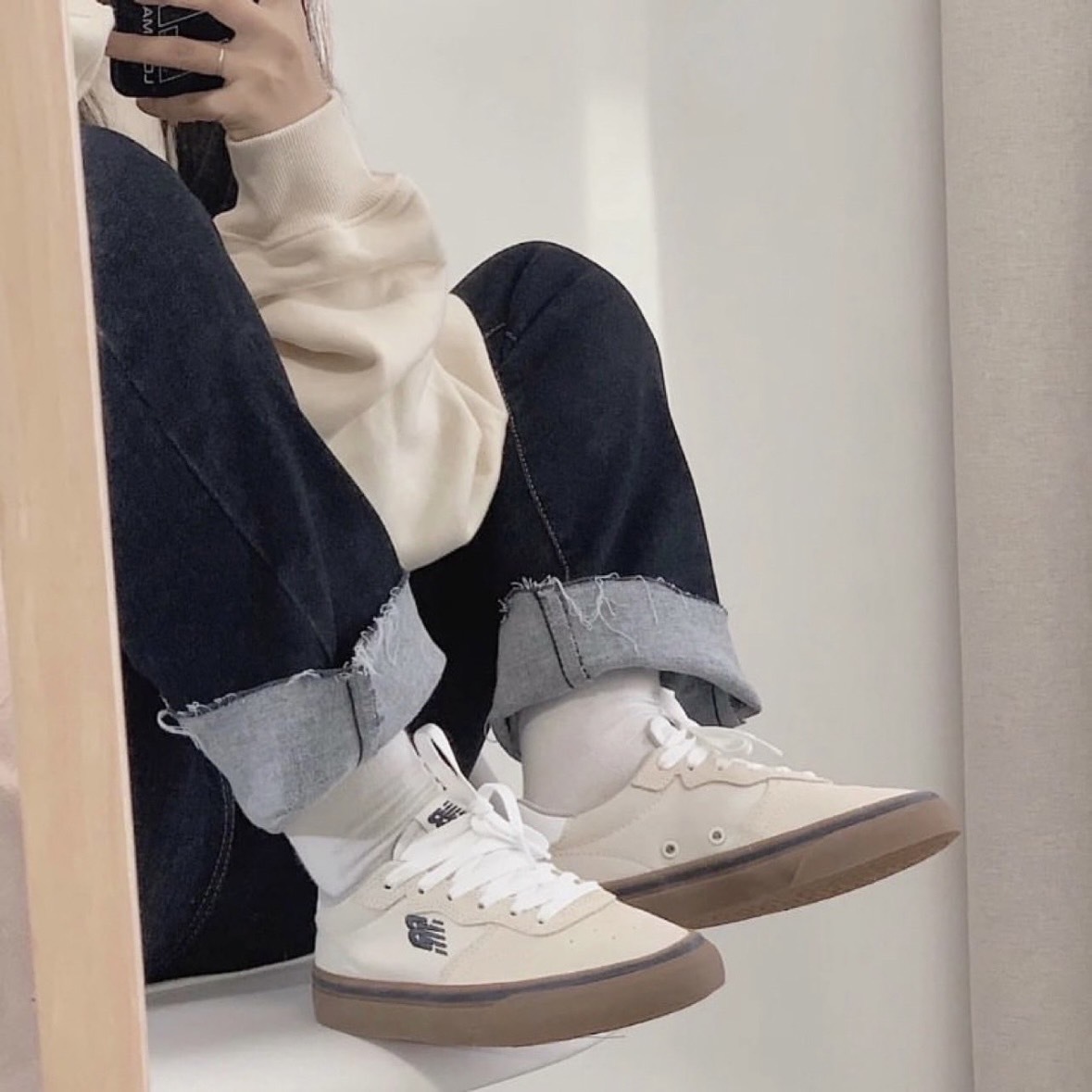 New Balance 232 燕麥米白 焦糖底 帆布鞋 板鞋