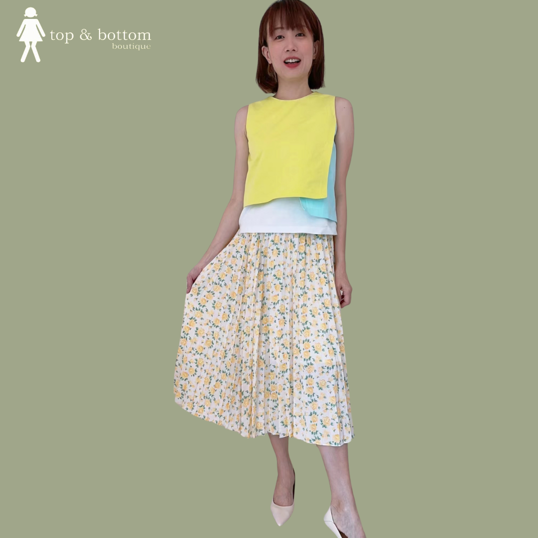 SLEEVELESS COLOUR BLOCK BLOUSE