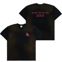 [S] ADLV NEW SYMBOL LOGO SPRAY WASHING SHORT SLEEVE T-SHIRT BLACK, ADLV23FW-SSLSYP-BLK [FINAL SALE] (SAV287)