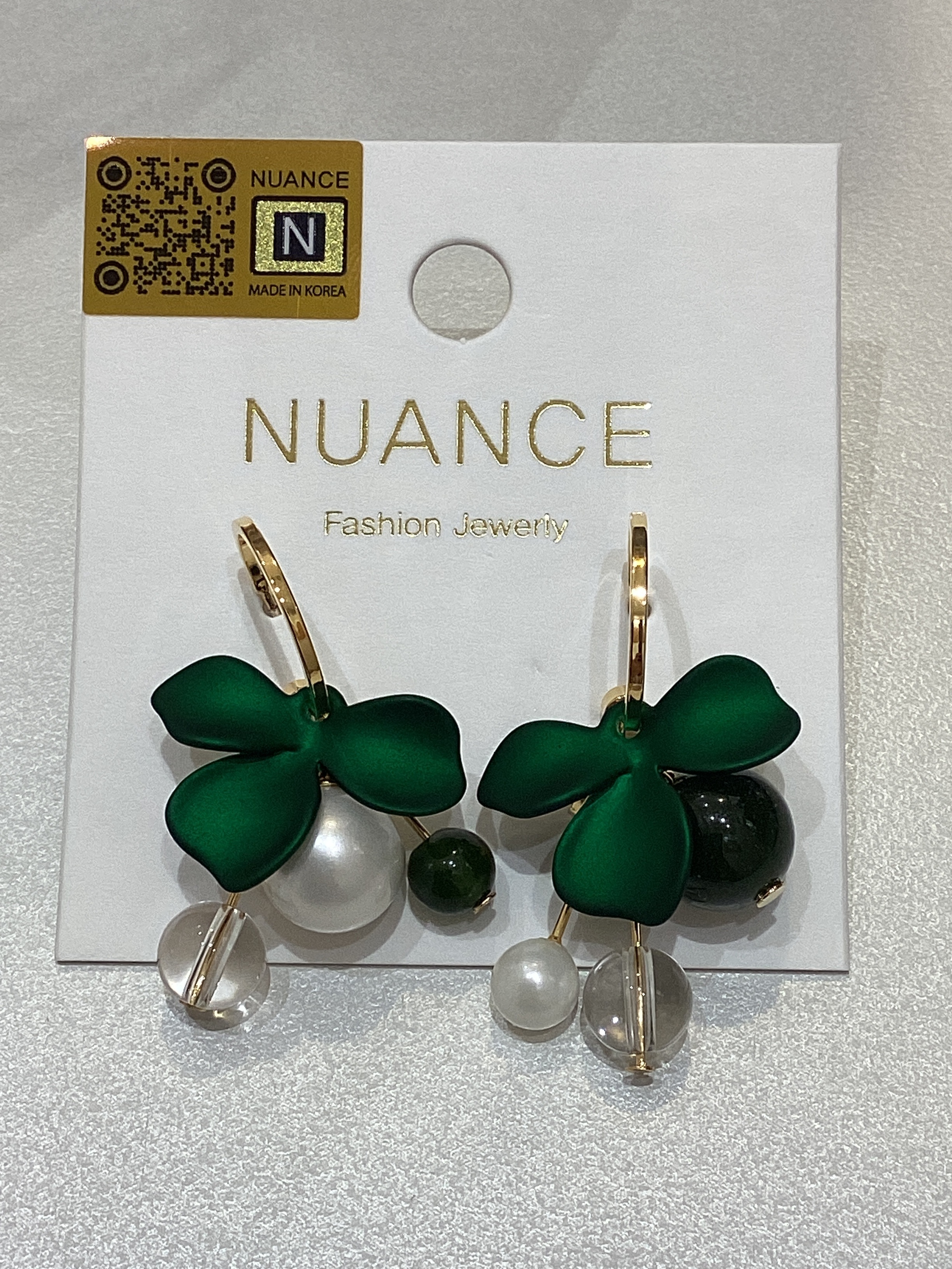 Nuance 花花拼3款珠珠耳環