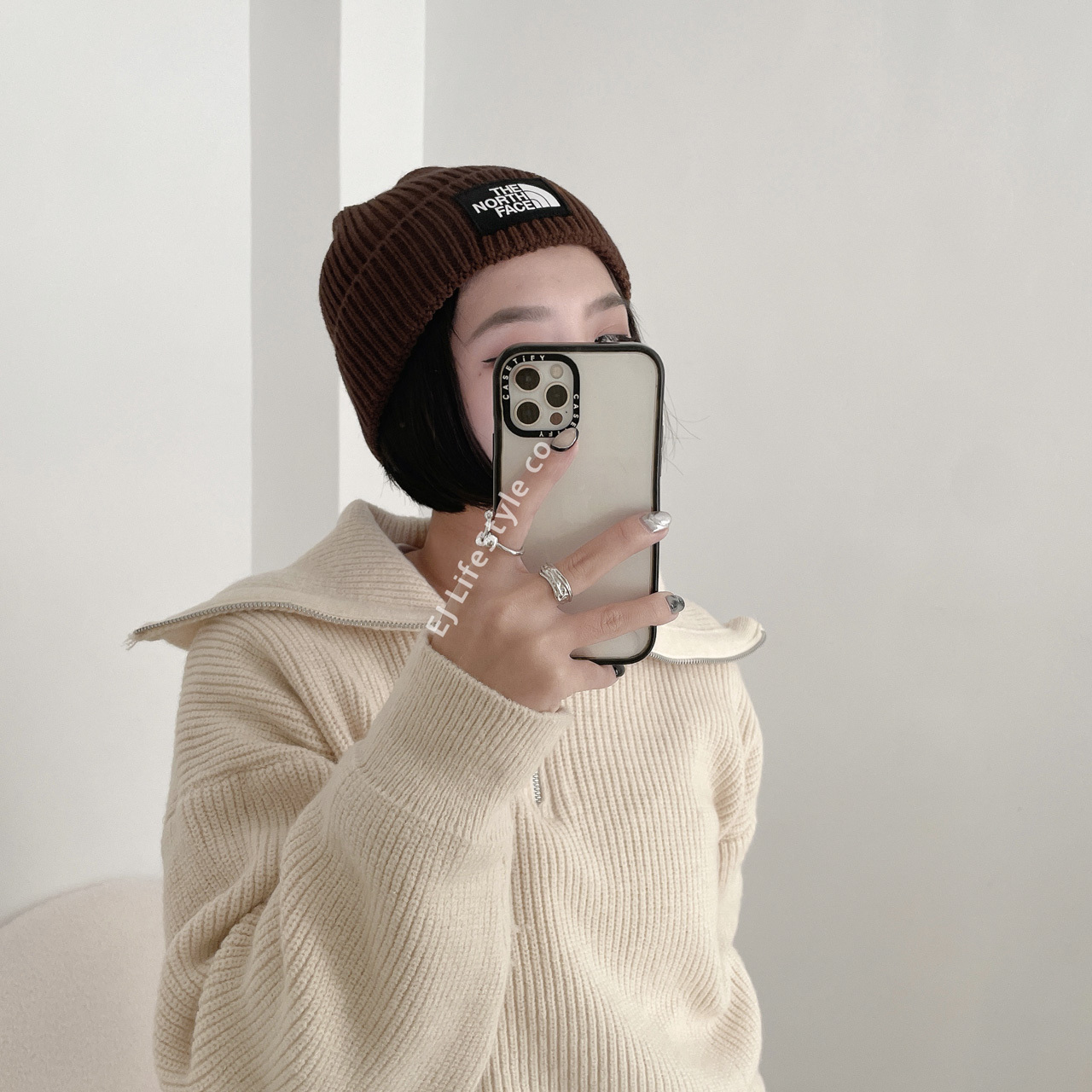 THE NORTH FACE TNF 毛帽 黑 卡其色 深棕 保暖 北臉 / 現貨