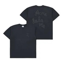 [S] ADLV EMBOSSING SCRIPT LOGO SHORT SLEEVE T-SHIRT,CHARCOAL, ADLV23FW-SSLEMS-CHA (SAV293)