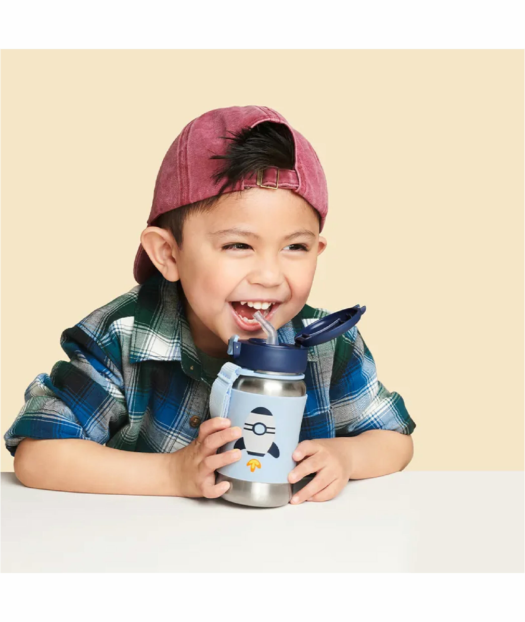 美國SKIP HOP Spark Style/ZOO 不鏽鋼吸管水壺350ml(多款選擇