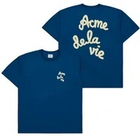 [S] ADLV EMBOSSING SCRIPT LOGO SHORT SLEEVE T-SHIRT,BLUE, ADLV23FW-SSLEMS-BGN (SAV296)