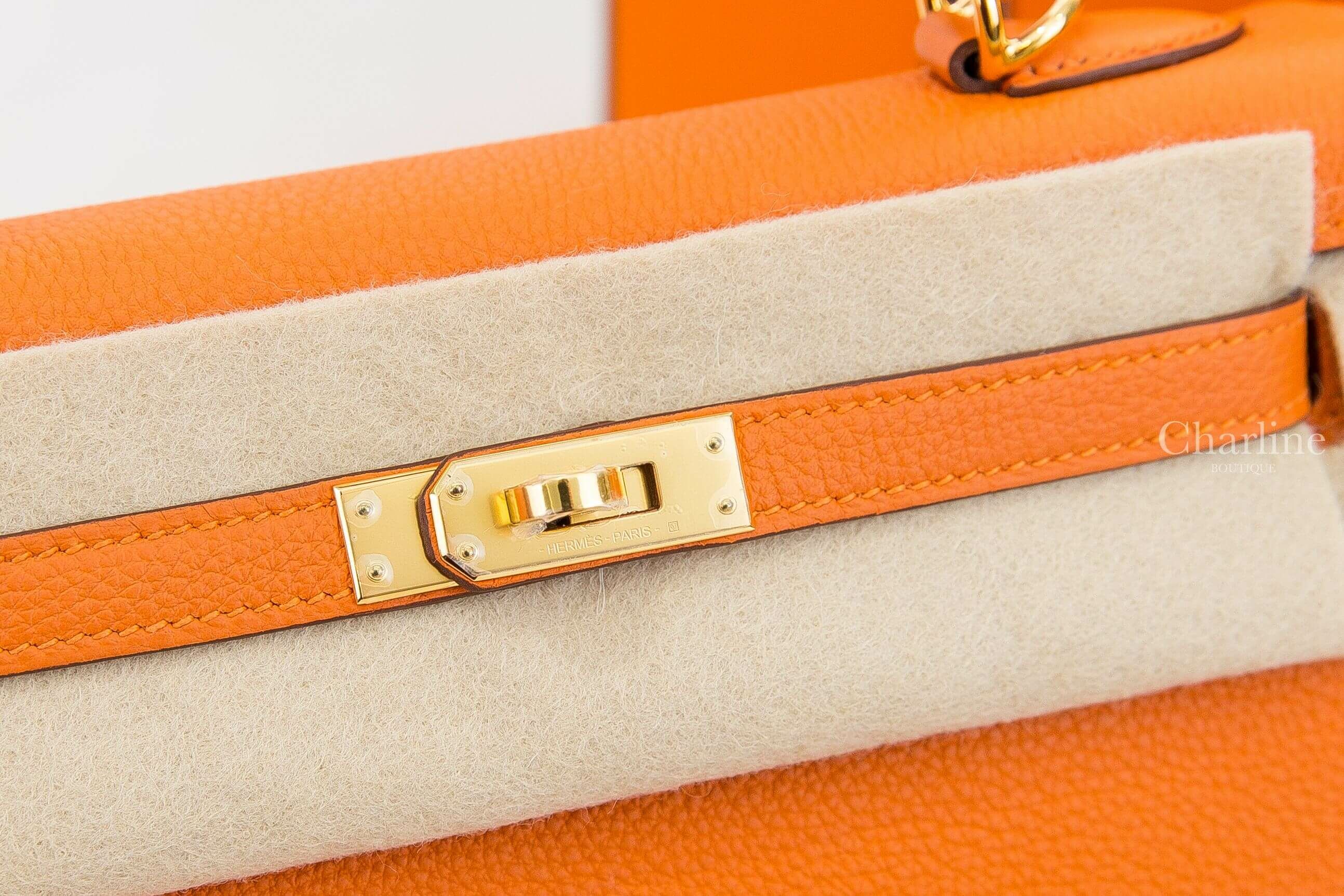 Hermès Kelly 25cm 93 Orange Togo 橘色金釦凱莉包