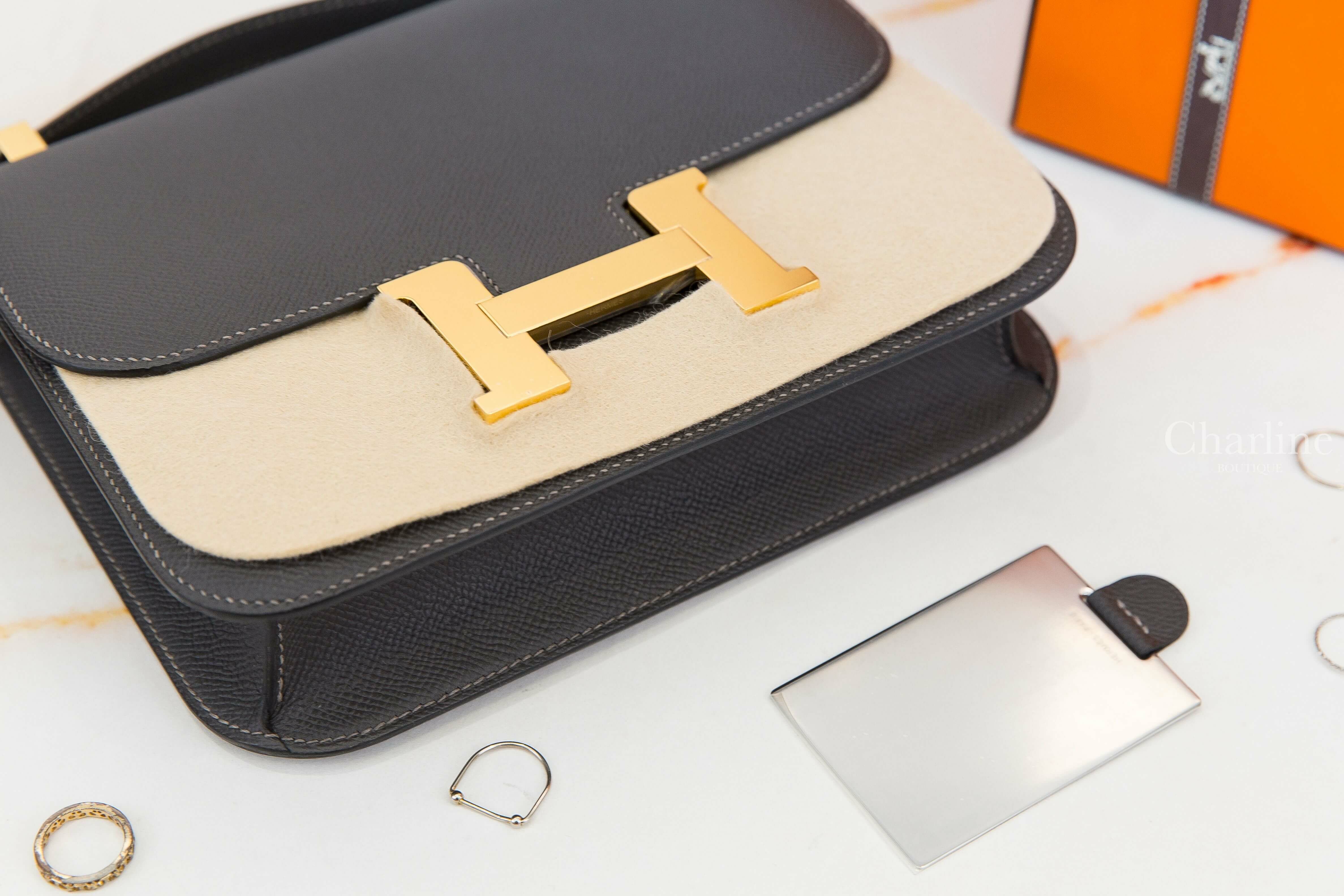 Hermès Constance III 24cm 88 Graphite Epsom B刻石墨灰金釦鏡面款-Charline Boutique 精品代購