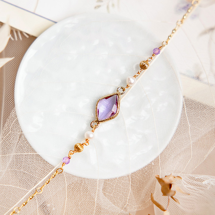落霞雲彩 – 淺紫水晶 – 手鍊