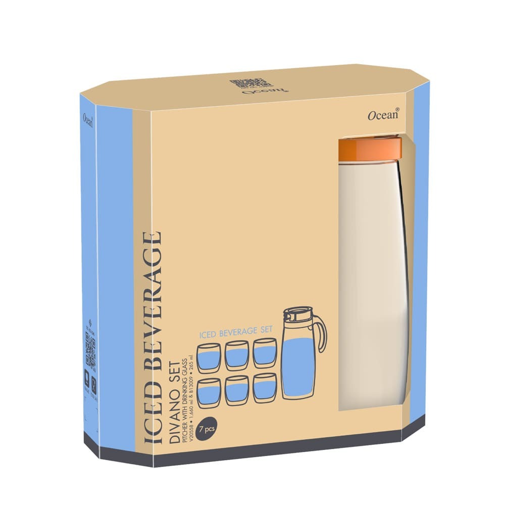 Ocean 橘色一壺六杯禮盒組/1組