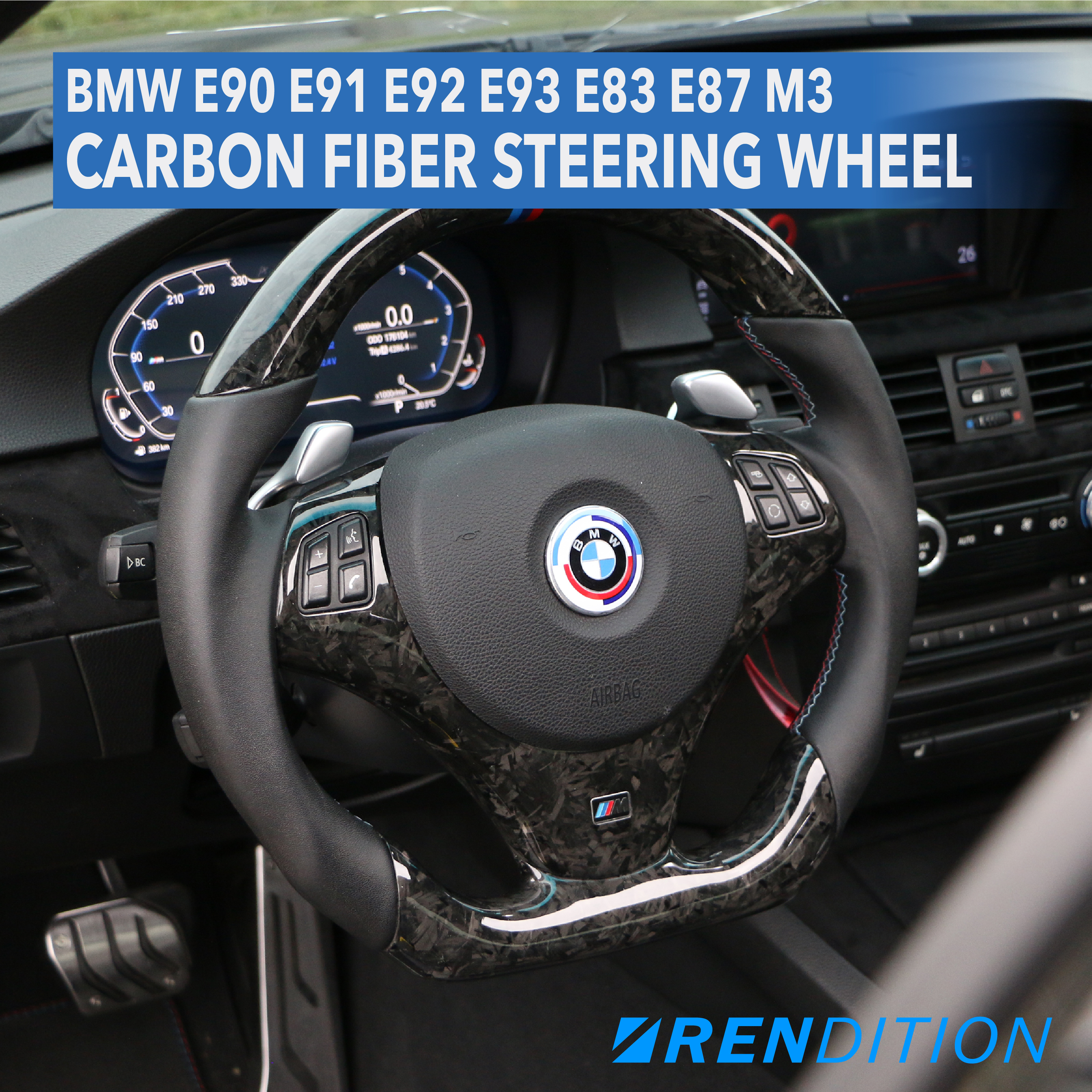 BMW E9X CARBON FIBER STEERING WHEEL (E87 E83 M3)