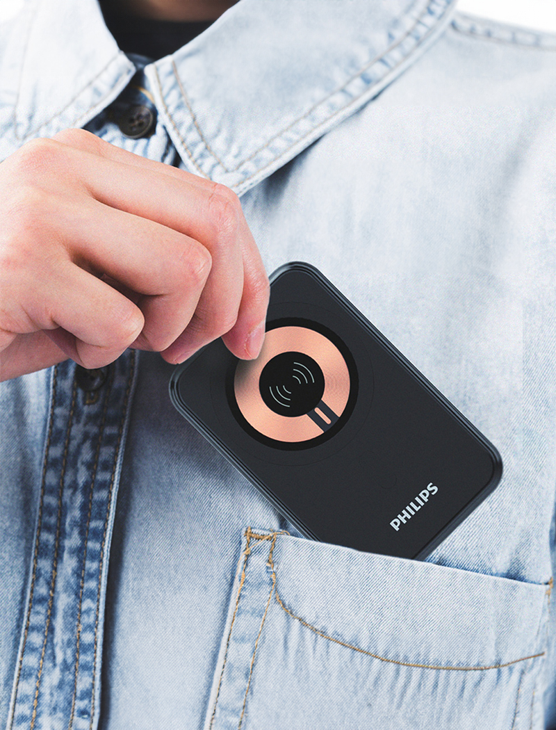 PHILIPS飛利浦 5000mAh立架式magsafe磁吸無線快充行動電源-DLP2551Q