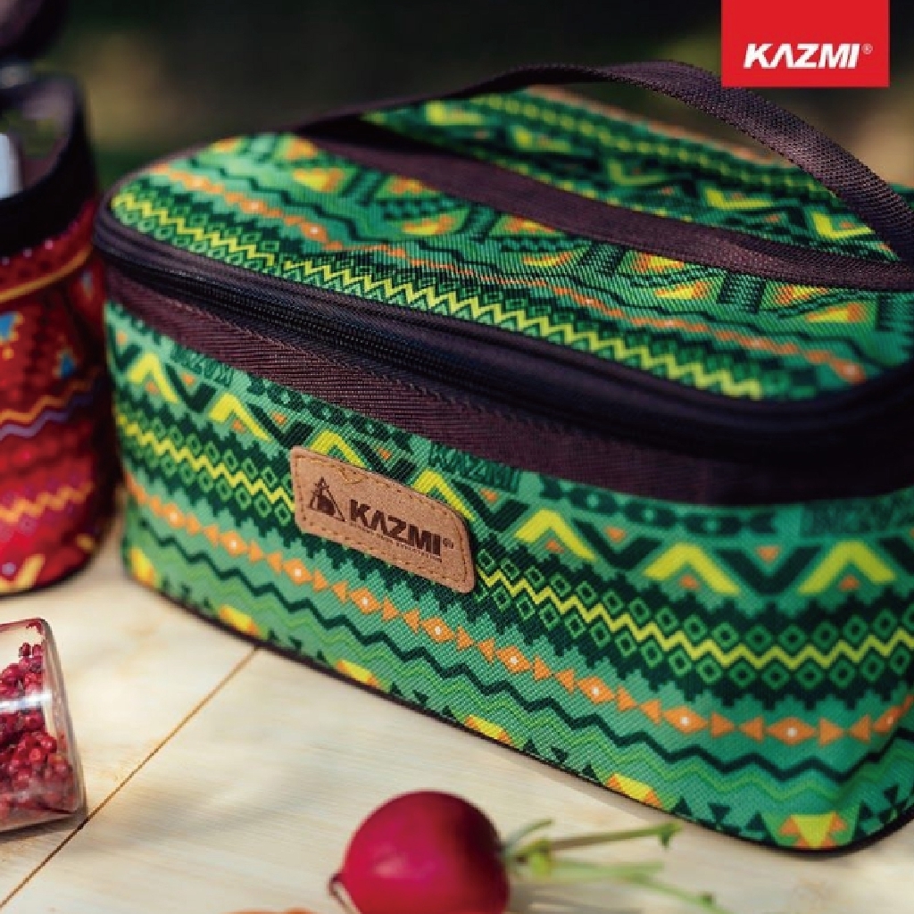 KAZMI 經典民族風調味料收納袋/L-綠色