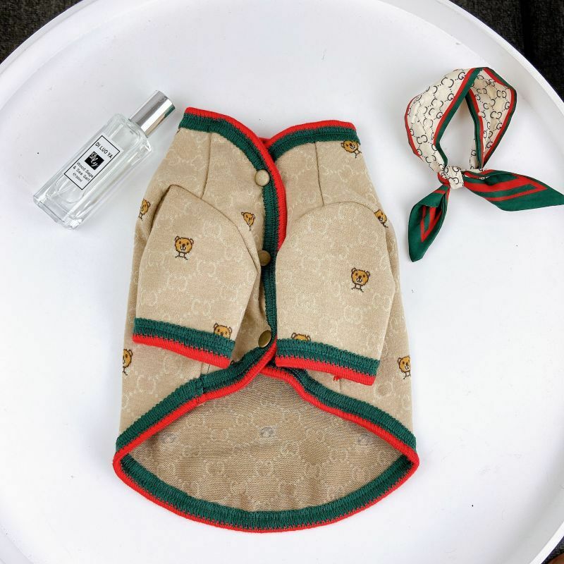 宠物衣服 潮牌 时尚外套 （黑色，卡其）