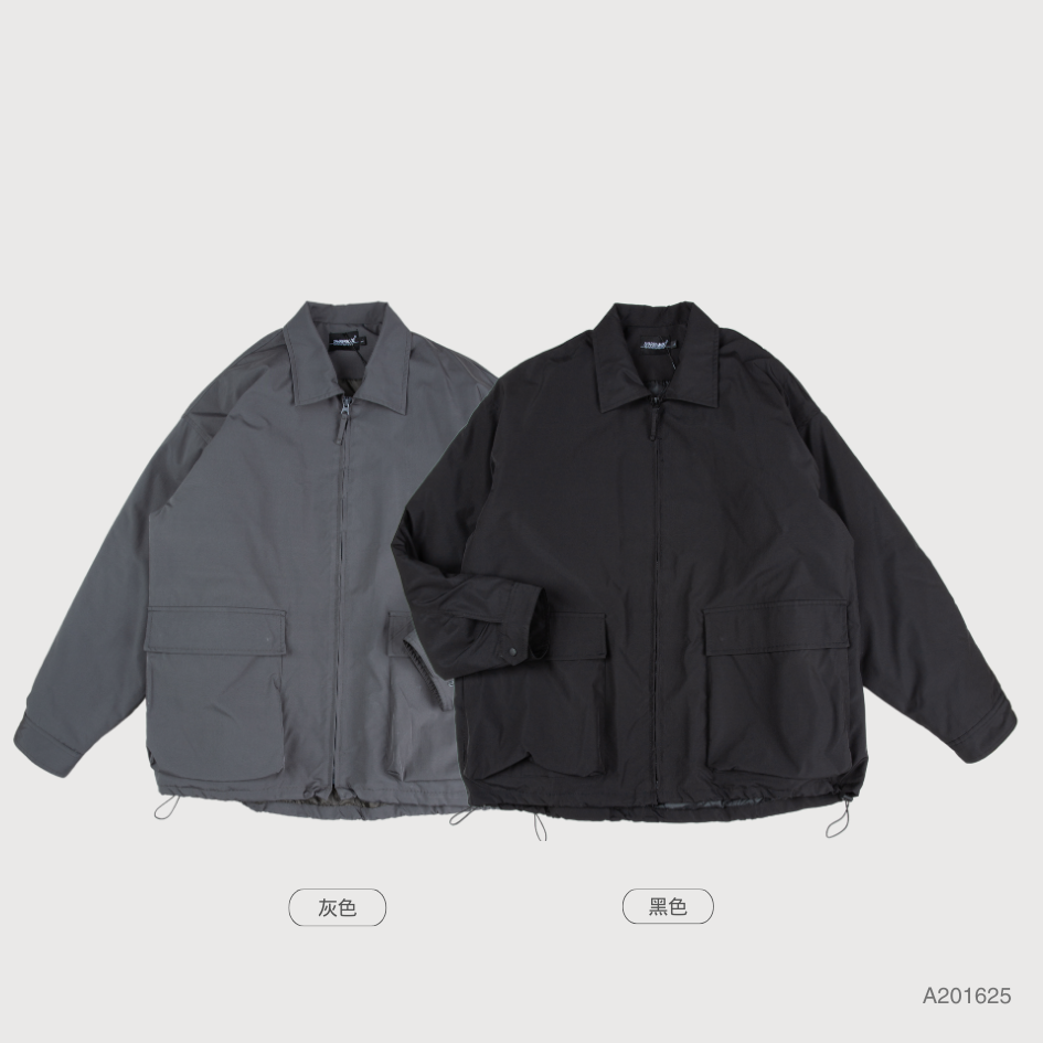 鋪棉  寬版 教練外套 山系工裝【 FUZY 】- A201625