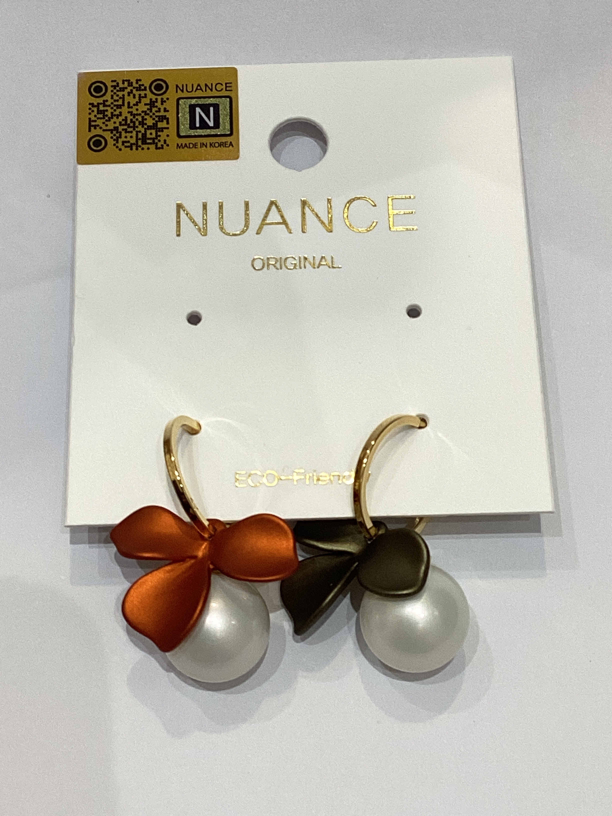 Nuance 花花水晶珠耳環